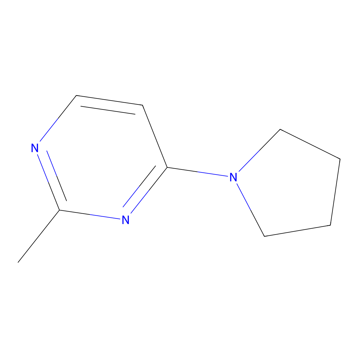 2-Methyl-4-(pyrrolidin-1-yl)pyrimidine molecular structure, CAS 1851947-72-2
