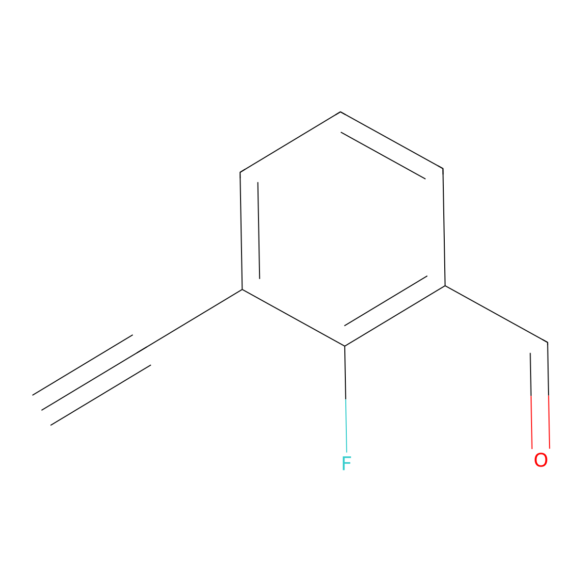 3-Ethynyl-2-fluorobenzaldehyde molecular structure, CAS 1851952-10-7