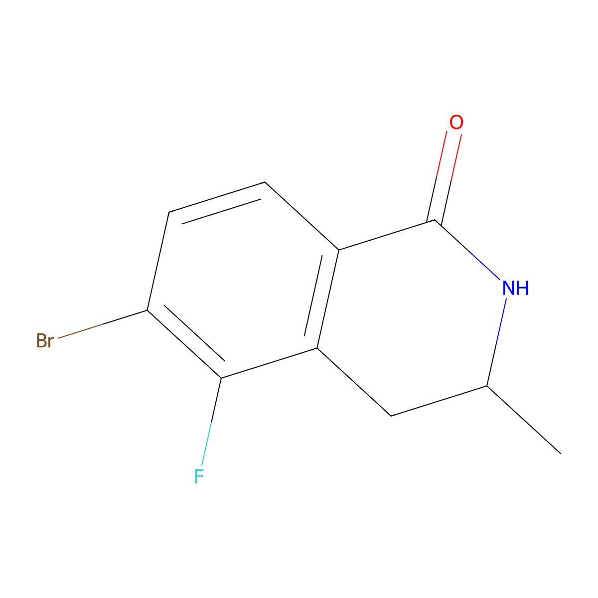 6-Bromo-5-fluoro-3-methyl-1,2,3,4-tetrahydroisoquinolin-1-one molecular structure, CAS 1851953-60-0