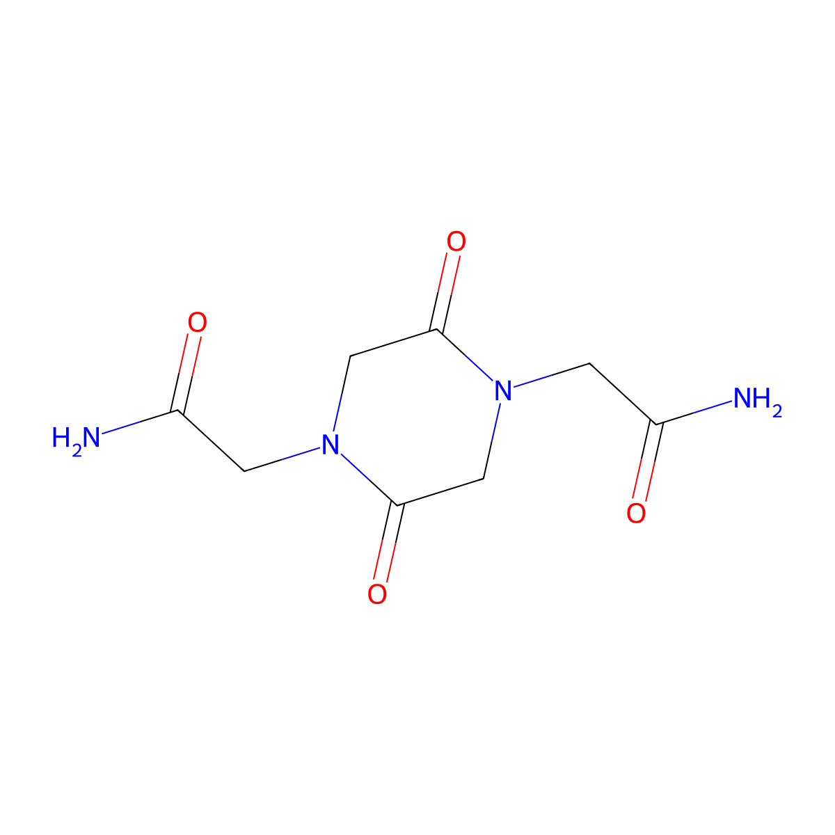 1,4-Piperazinediacetamide, 2,5-dioxo- molecular structure, CAS 185196-70-7