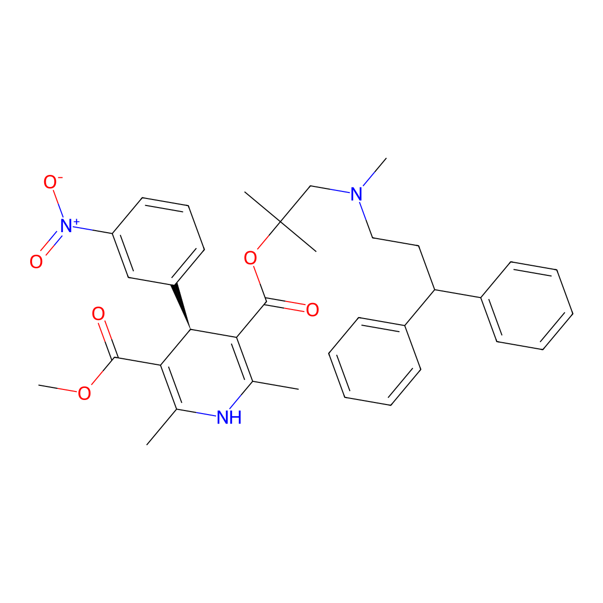 Lercanidipine. (R)- molecular structure, CAS 185197-70-0