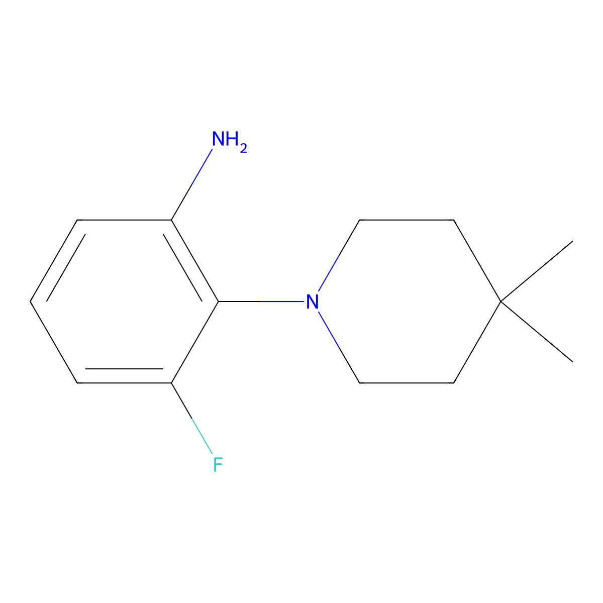 2-(4,4-Dimethyl-1-piperidinyl)-3-fluoroaniline molecular structure, CAS 1851999-38-6