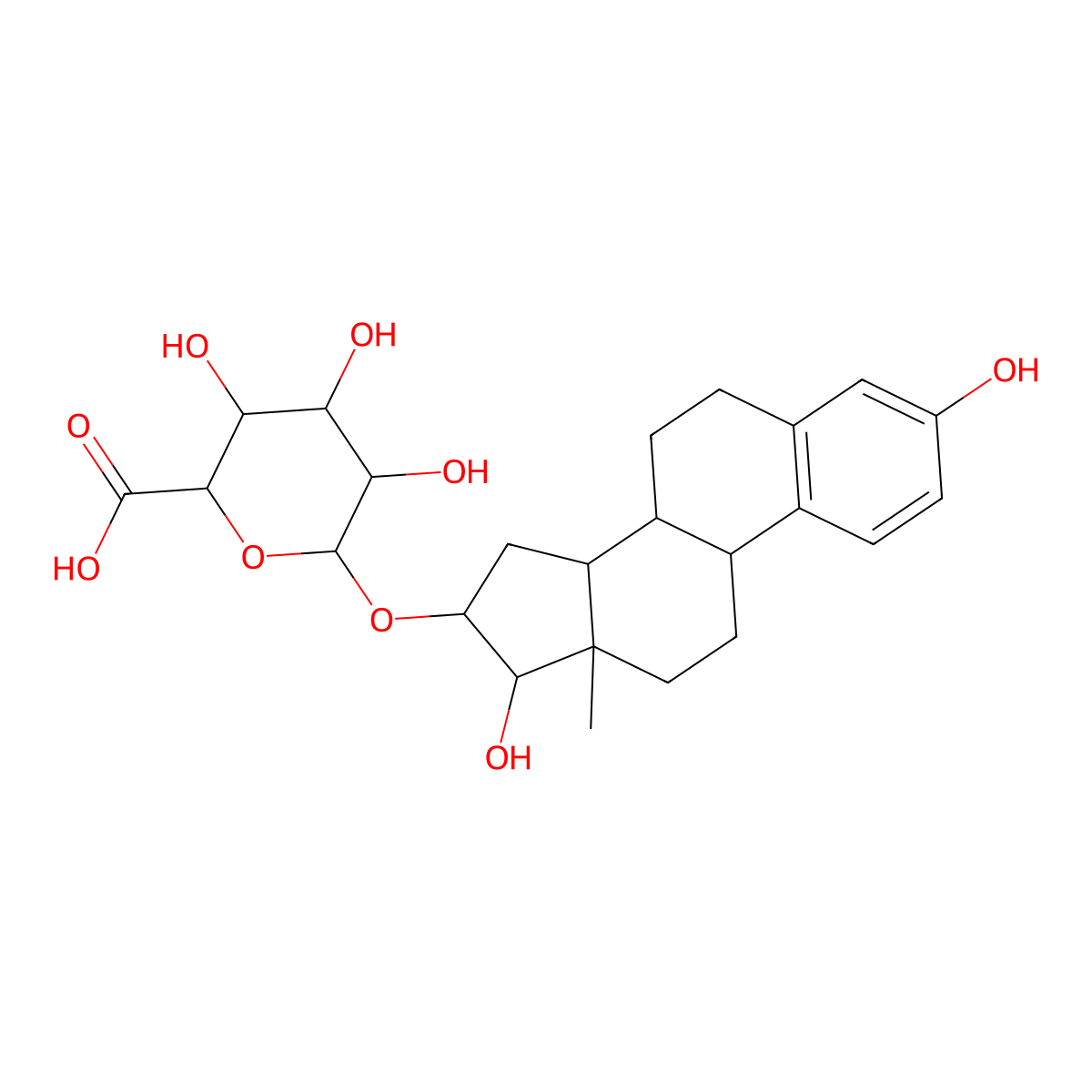 Estriol 16-glucuronide molecular structure, CAS 1852-50-2