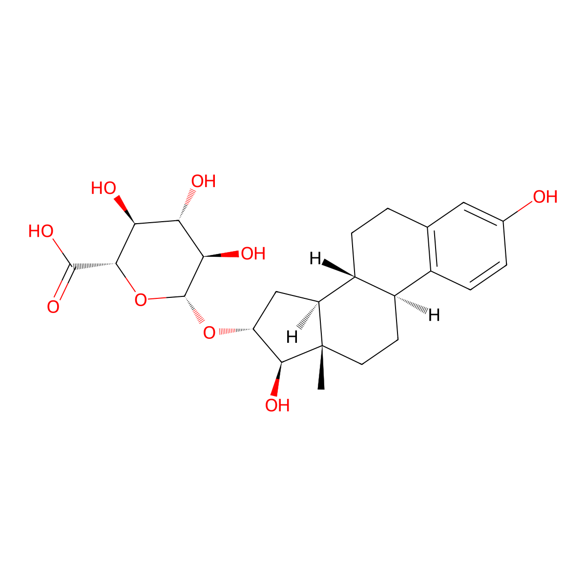 Estriol 16-glucuronide molecular structure, CAS 1852-50-2