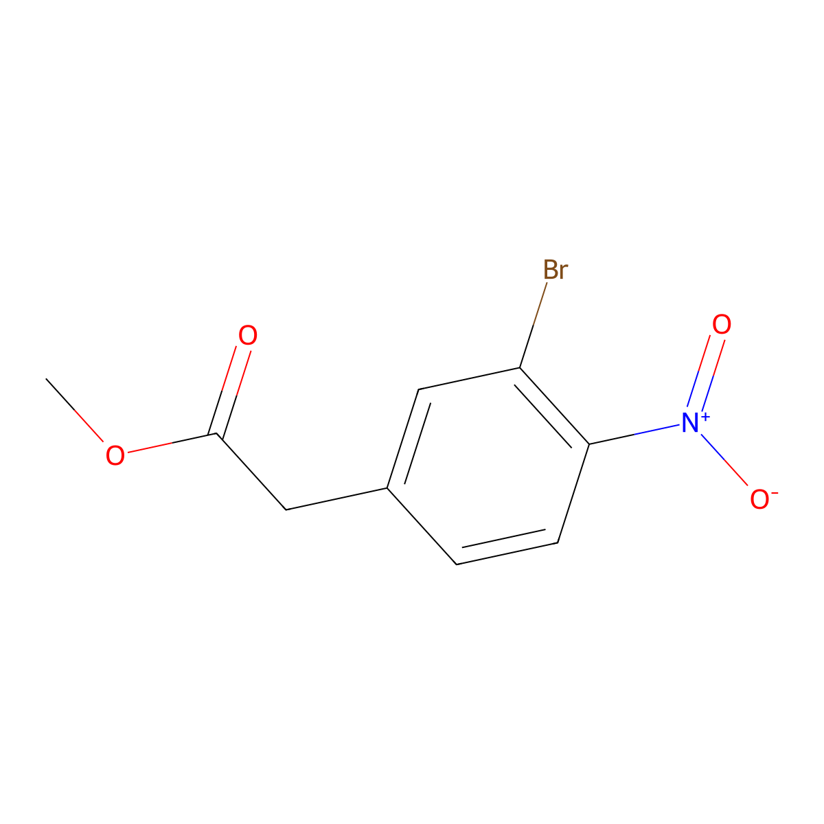 Methyl (3-bromo-4-nitrophenyl)acetate molecular structure, CAS 185200-33-3