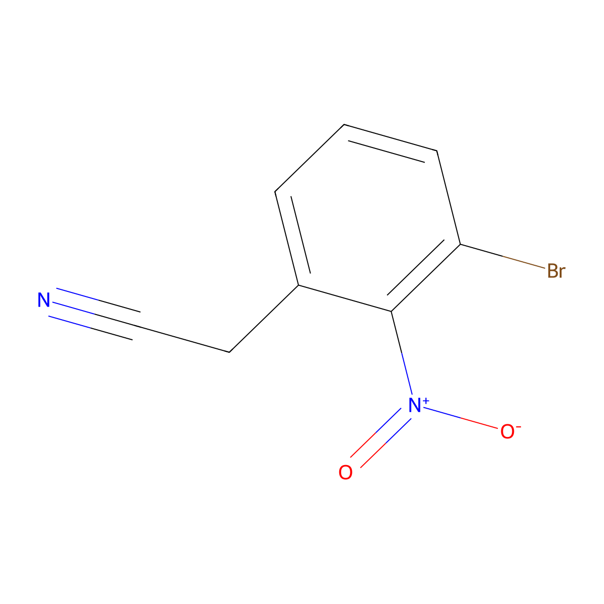 (3-Bromo-2-nitrophenyl)acetonitrile molecular structure, CAS 185200-50-4