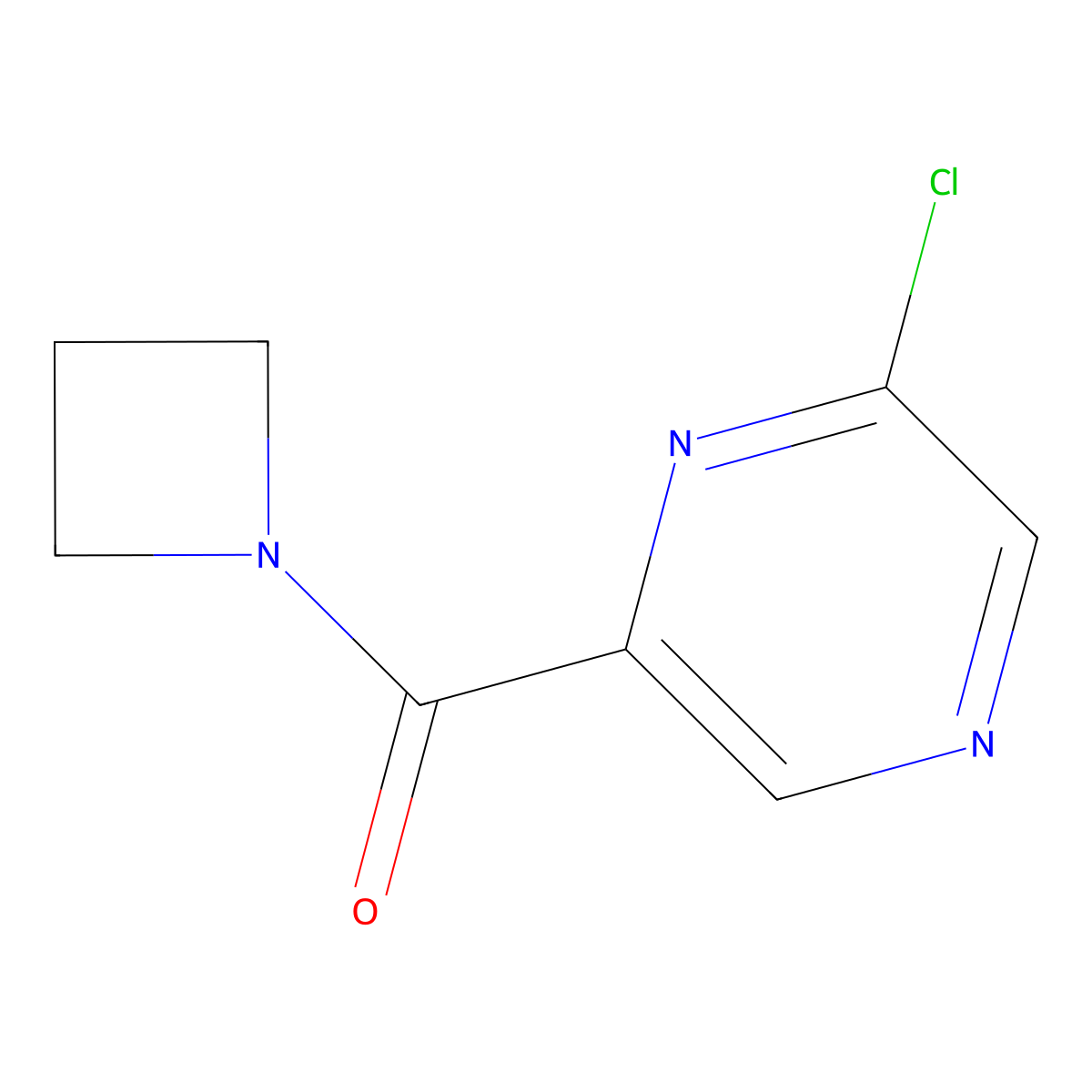 Azetidin-1-yl-(6-chloro-pyrazin-2-yl)-methanone molecular structure, CAS 1852003-23-6