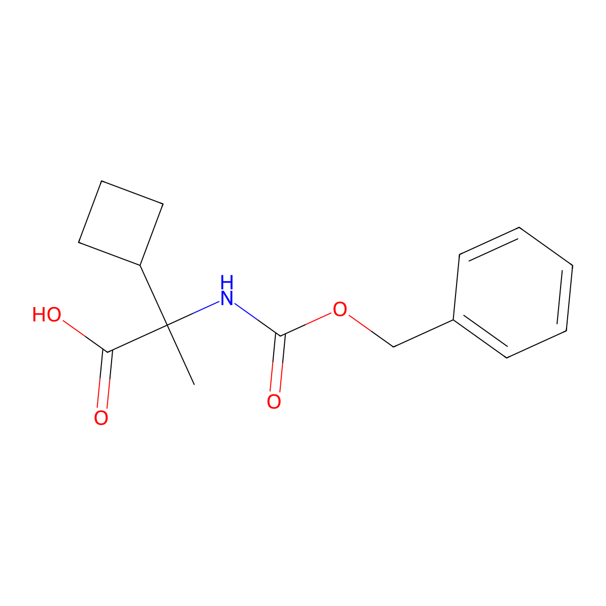 2-{[(Benzyloxy)carbonyl]amino}-2-cyclobutylpropanoic acid molecular structure, CAS 1852009-54-1