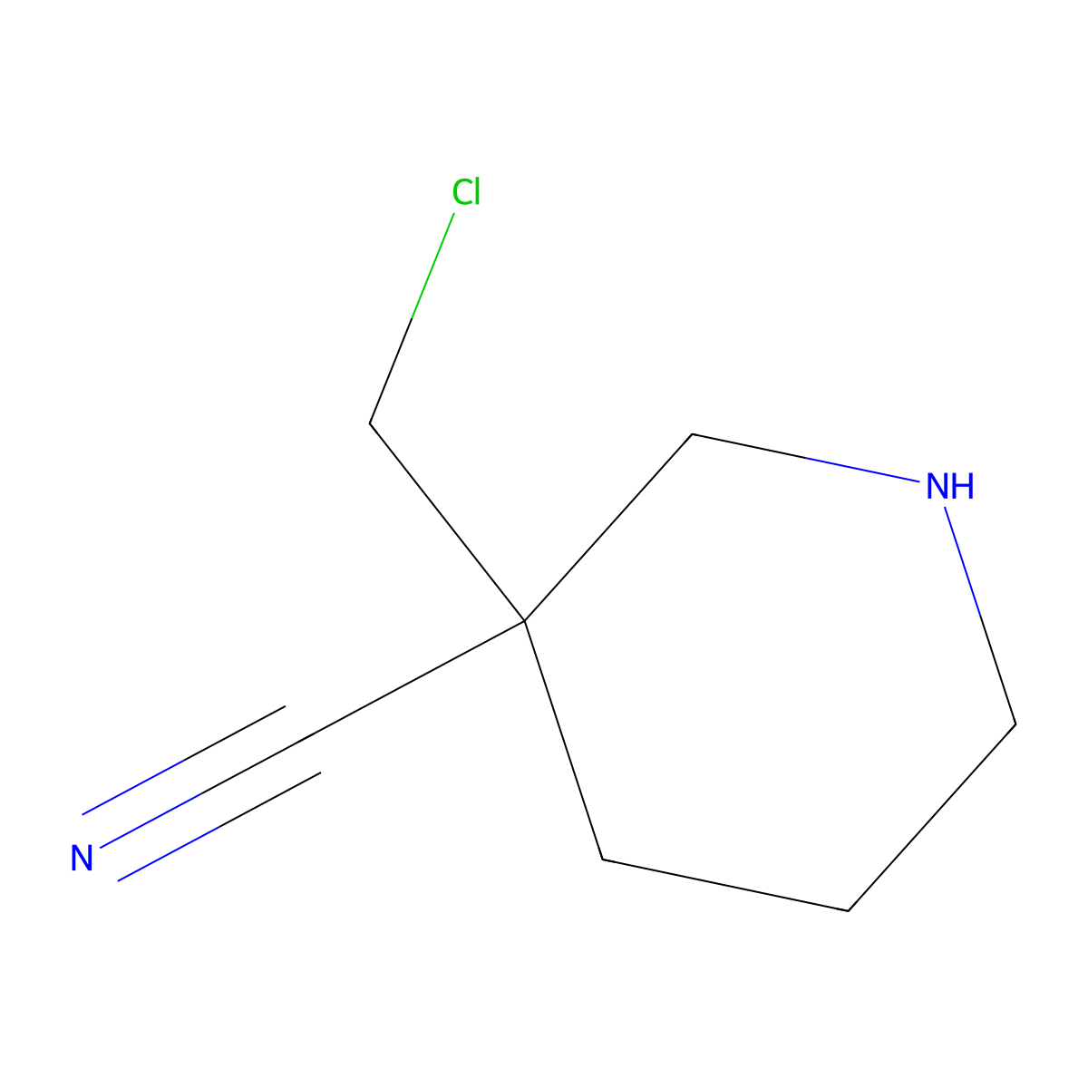 3-(Chloromethyl)piperidine-3-carbonitrile molecular structure, CAS 1852026-33-5