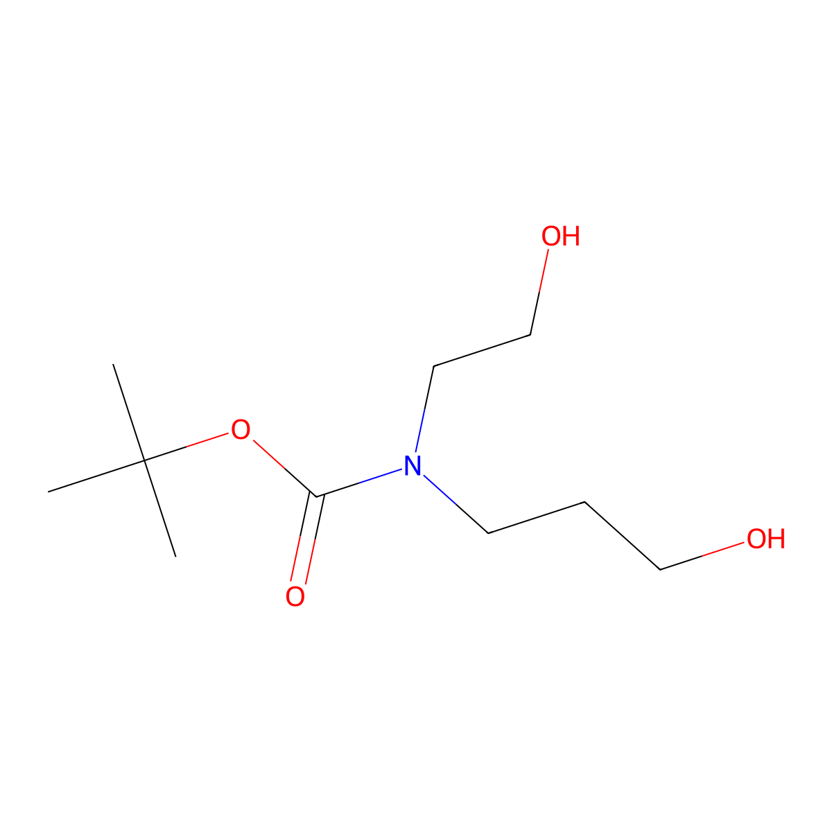 tert-butyl N-(2-hydroxyethyl)-N-(3-hydroxypropyl)carbamate molecular structure, CAS 1852043-45-8