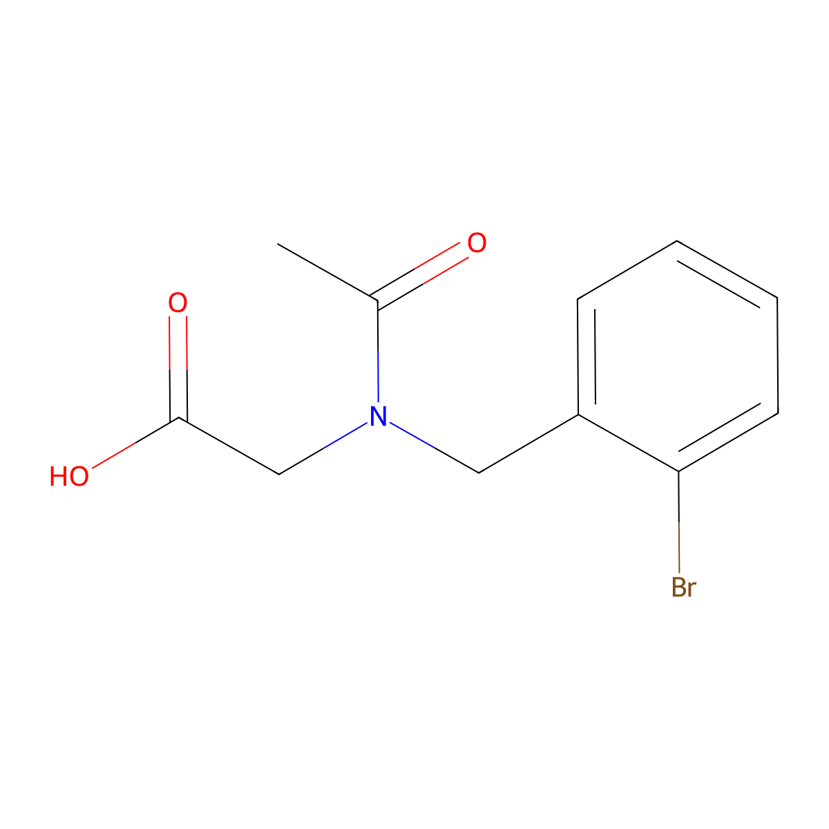 2-{N-[(2-bromophenyl)methyl]acetamido}acetic acid molecular structure, CAS 1852057-76-1
