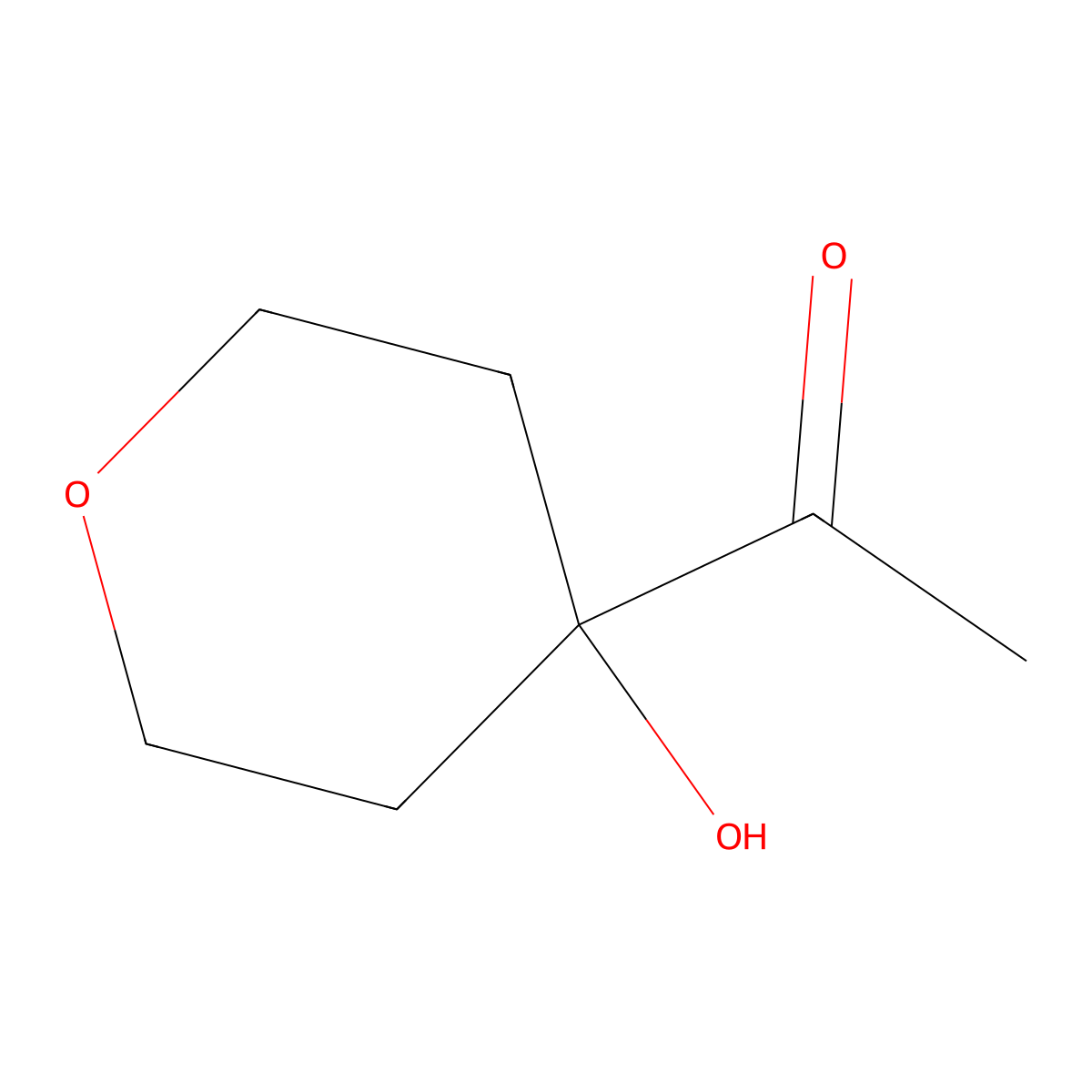 1-(4-Hydroxyoxan-4-yl)ethan-1-one molecular structure, CAS 185206-97-7