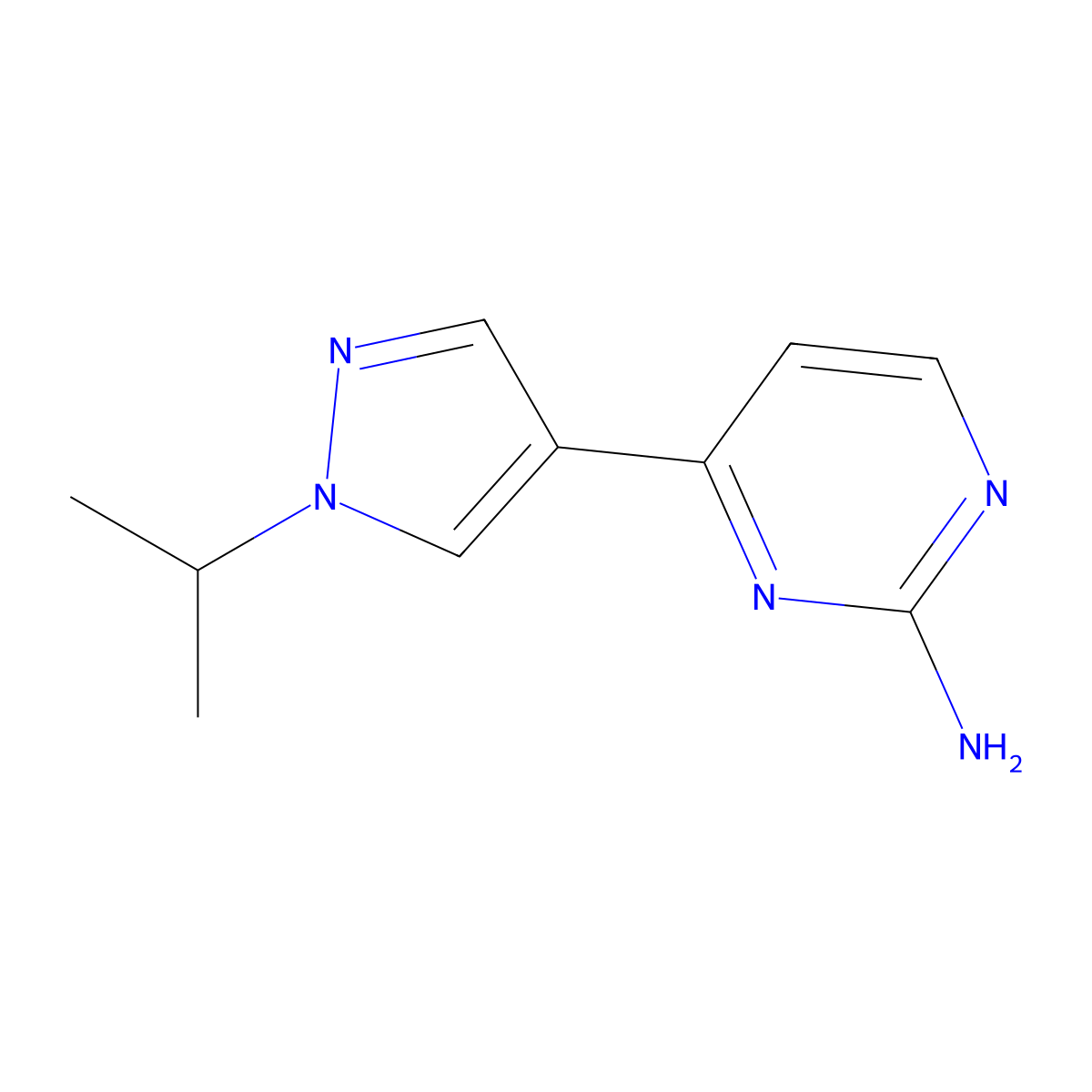 4-[1-(1-Methylethyl)-1H-pyrazol-4-yl]-2-pyrimidinamine molecular structure, CAS 1852062-70-4