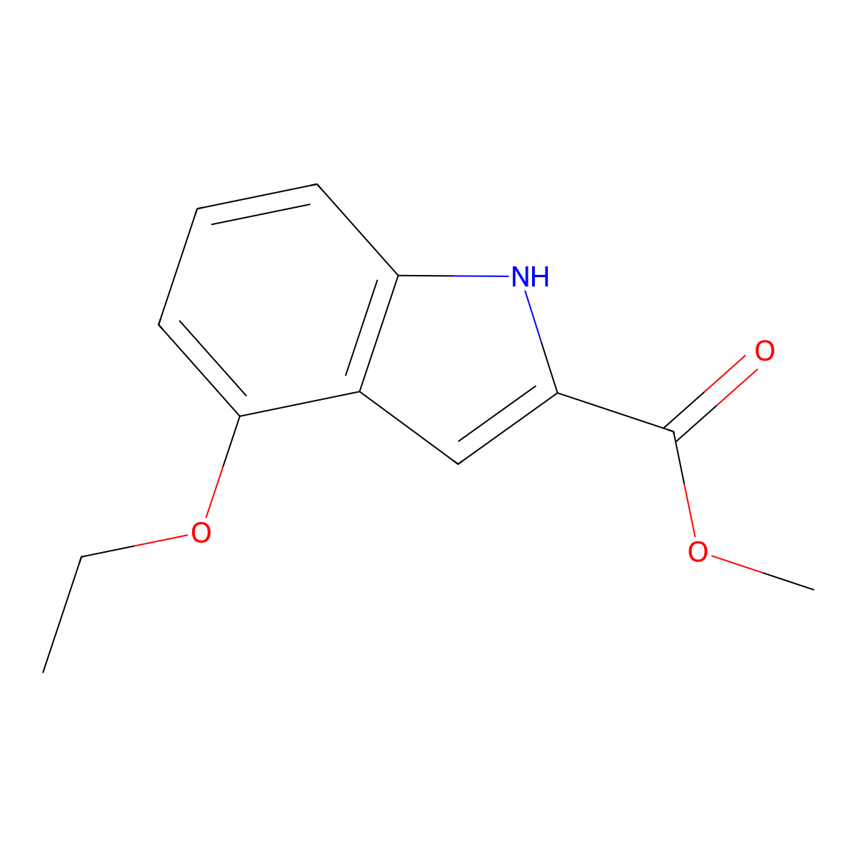 methyl 4-ethoxy-1H-indole-2-carboxylate molecular structure, CAS 185212-25-3