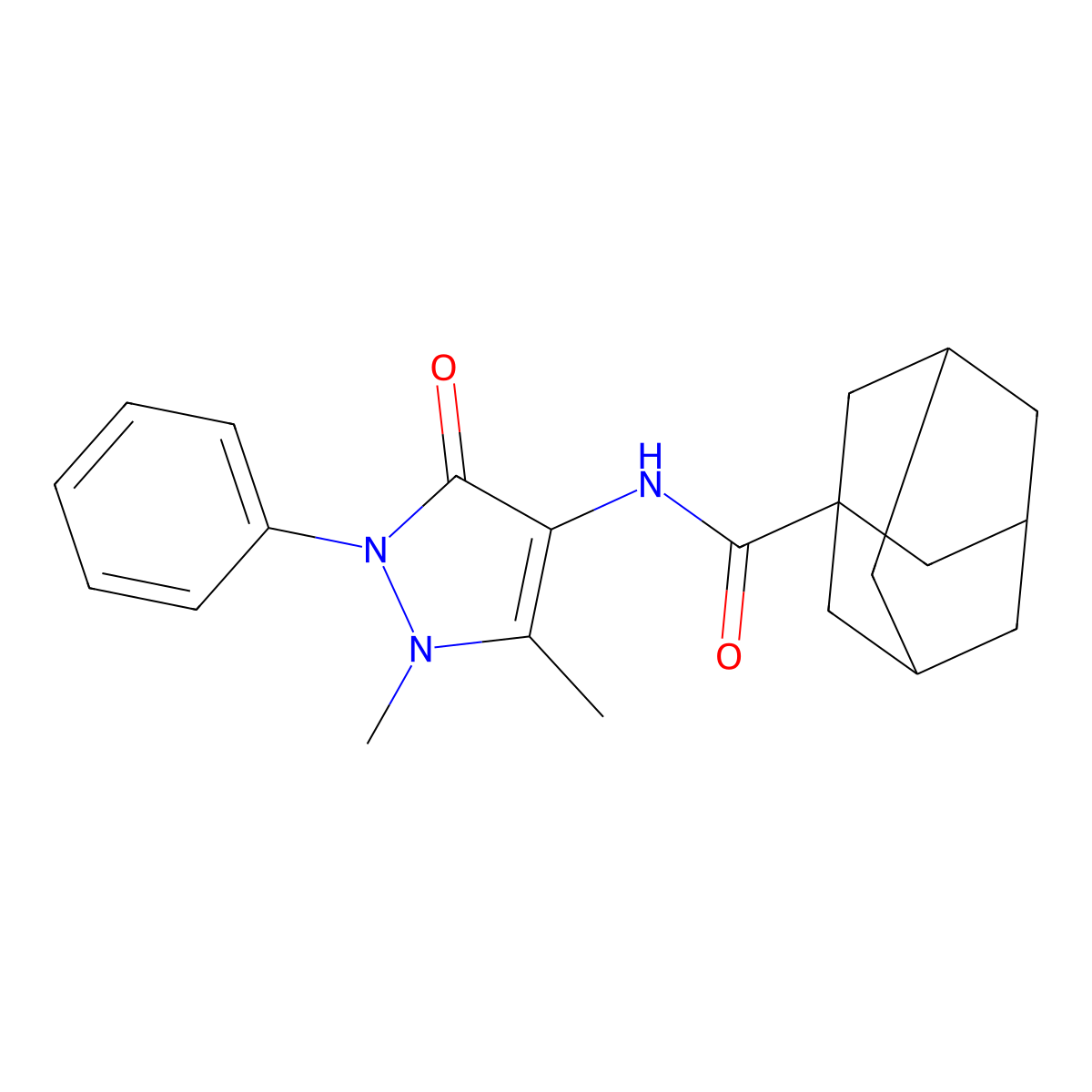 1-Adamantane carboxamide, N-antipyrinyl- molecular structure, CAS 18522-38-8