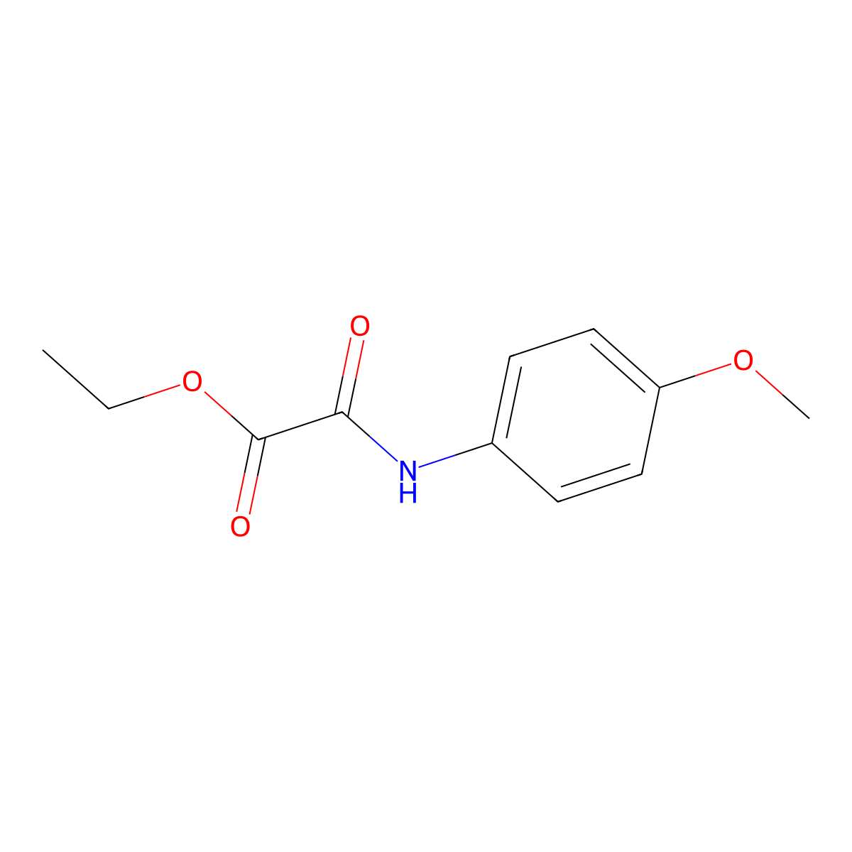 Ethyl 2-(4-methoxyanilino)-2-oxoacetate molecular structure, CAS 18522-99-1
