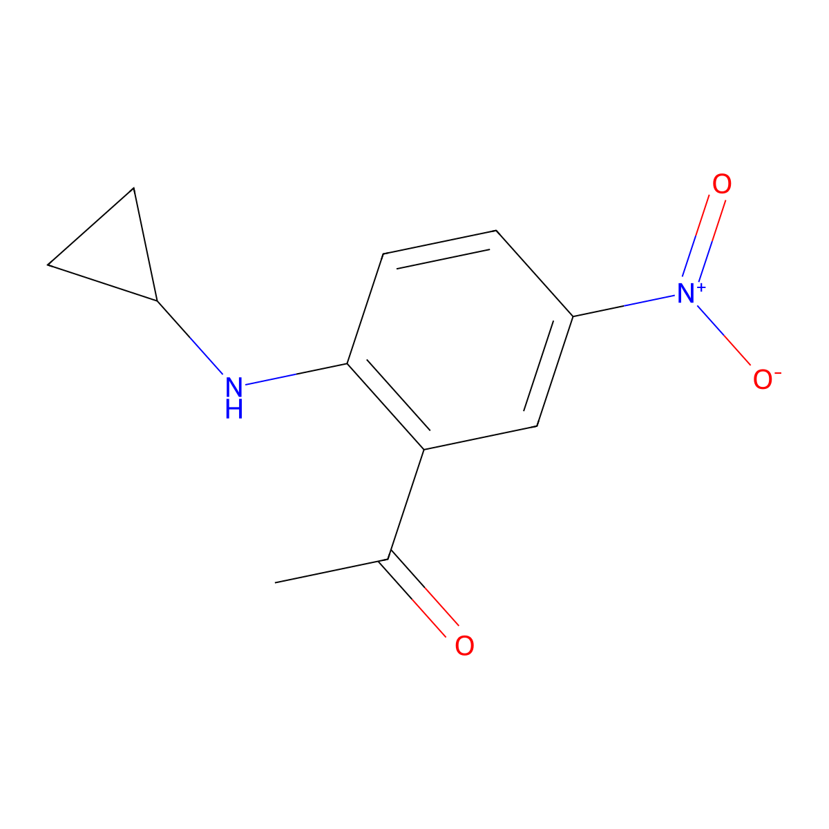 1-[2-(Cyclopropylamino)-5-nitrophenyl]ethanone molecular structure, CAS 1852234-12-8