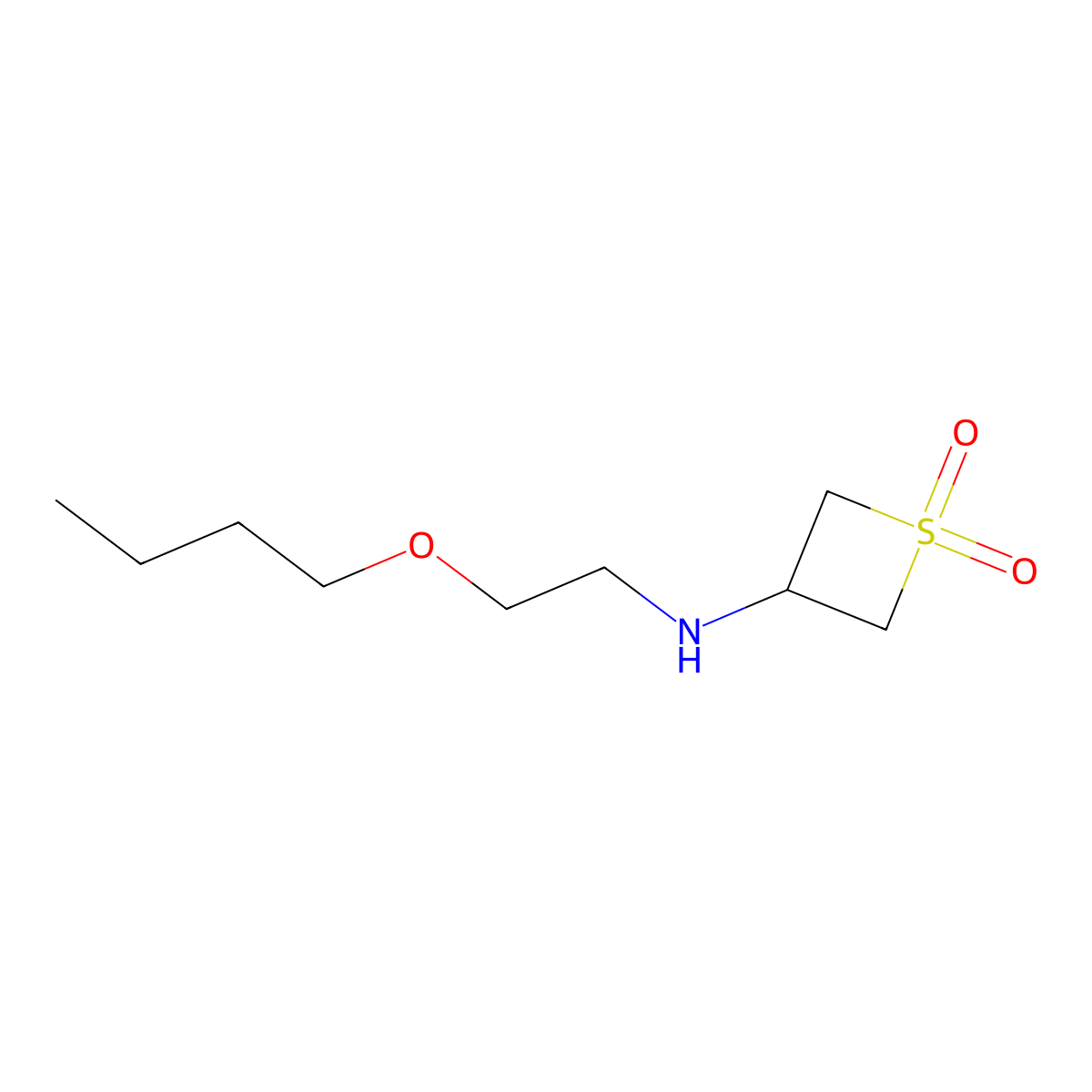 3-((2-Butoxyethyl)amino)thietane 1,1-dioxide molecular structure, CAS 1852235-42-7
