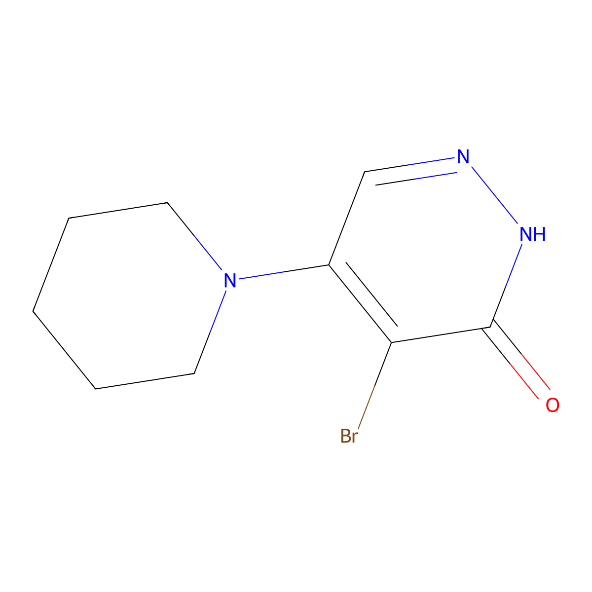 4-Bromo-5-(piperidin-1-yl)pyridazin-3(2H)-one molecular structure, CAS 185224-39-9