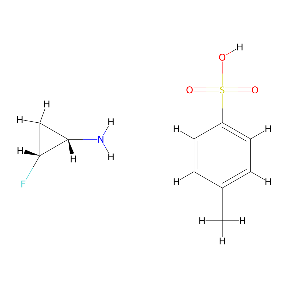 (1S,2R)-2-Fluorocyclopropanamine 4-methylbenzenesulfonate molecular structure, CAS 185225-84-7