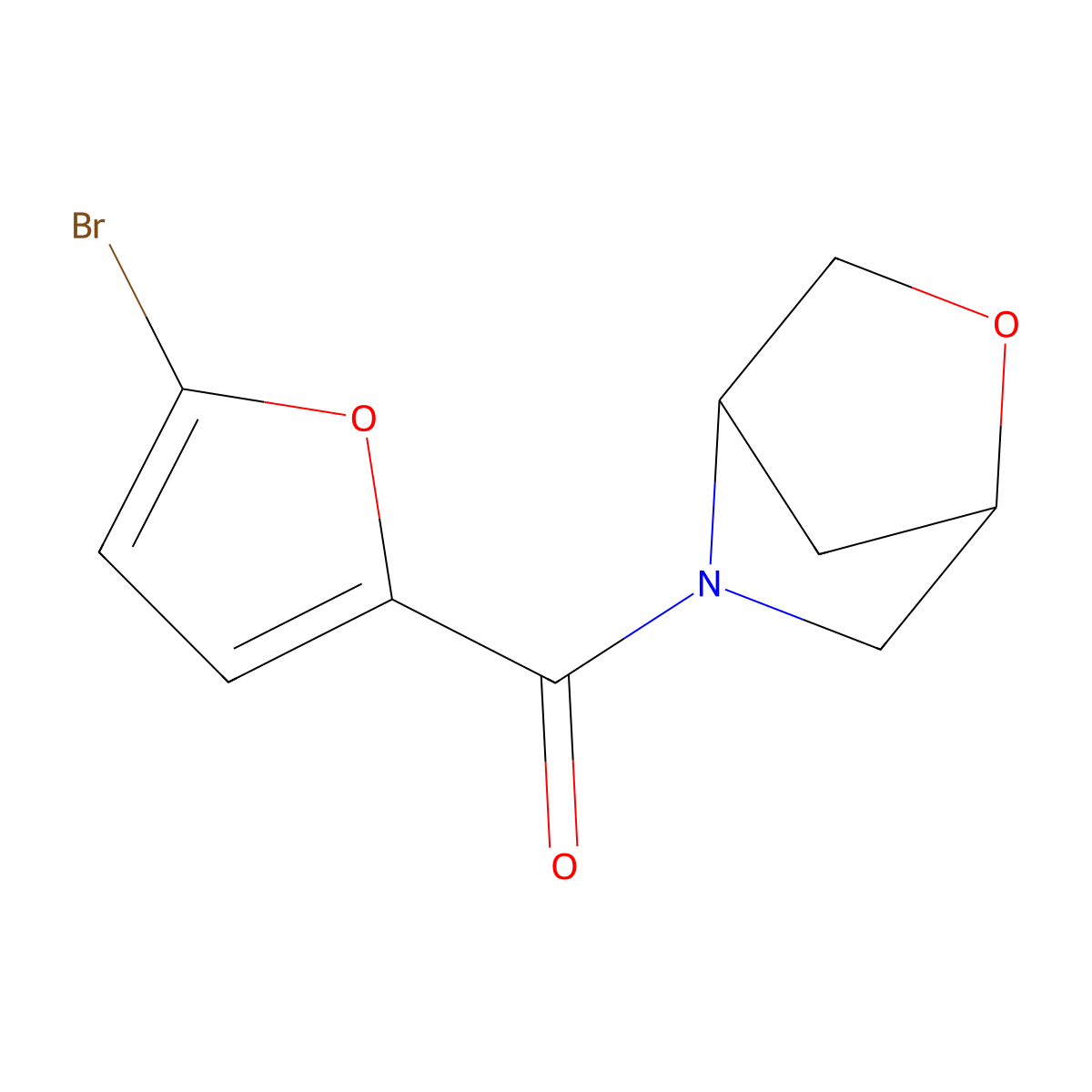 2-Oxa-5-azabicyclo[2.2.1]heptan-5-yl(5-bromofuran-2-yl)methanone molecular structure, CAS 1852251-83-2