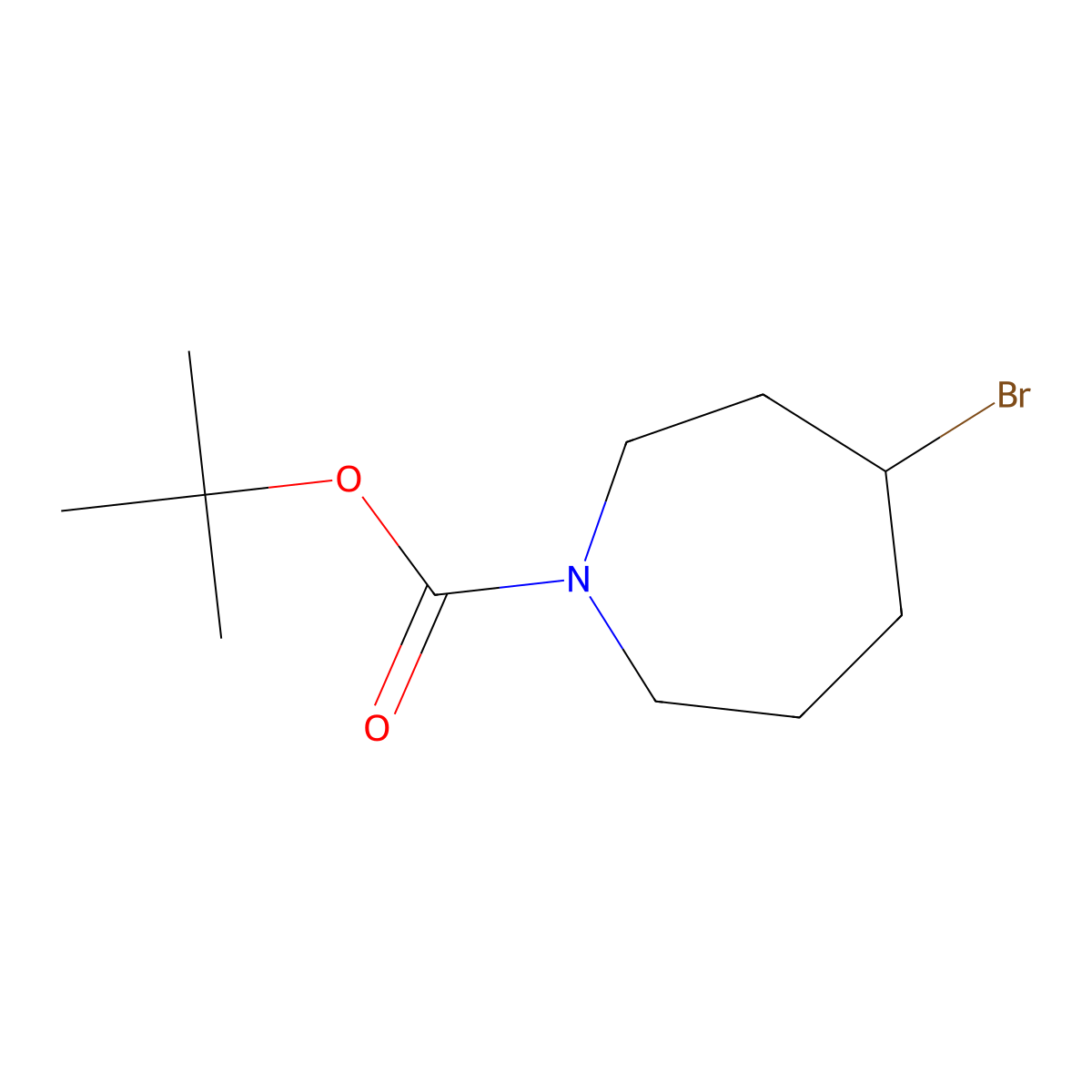 Tert-butyl 4-bromoazepane-1-carboxylate molecular structure, CAS 1852254-64-8