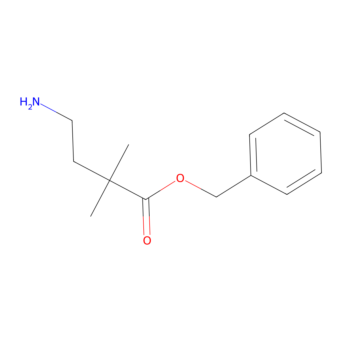 Benzyl 4-amino-2,2-dimethylbutanoate molecular structure, CAS 1852258-71-9