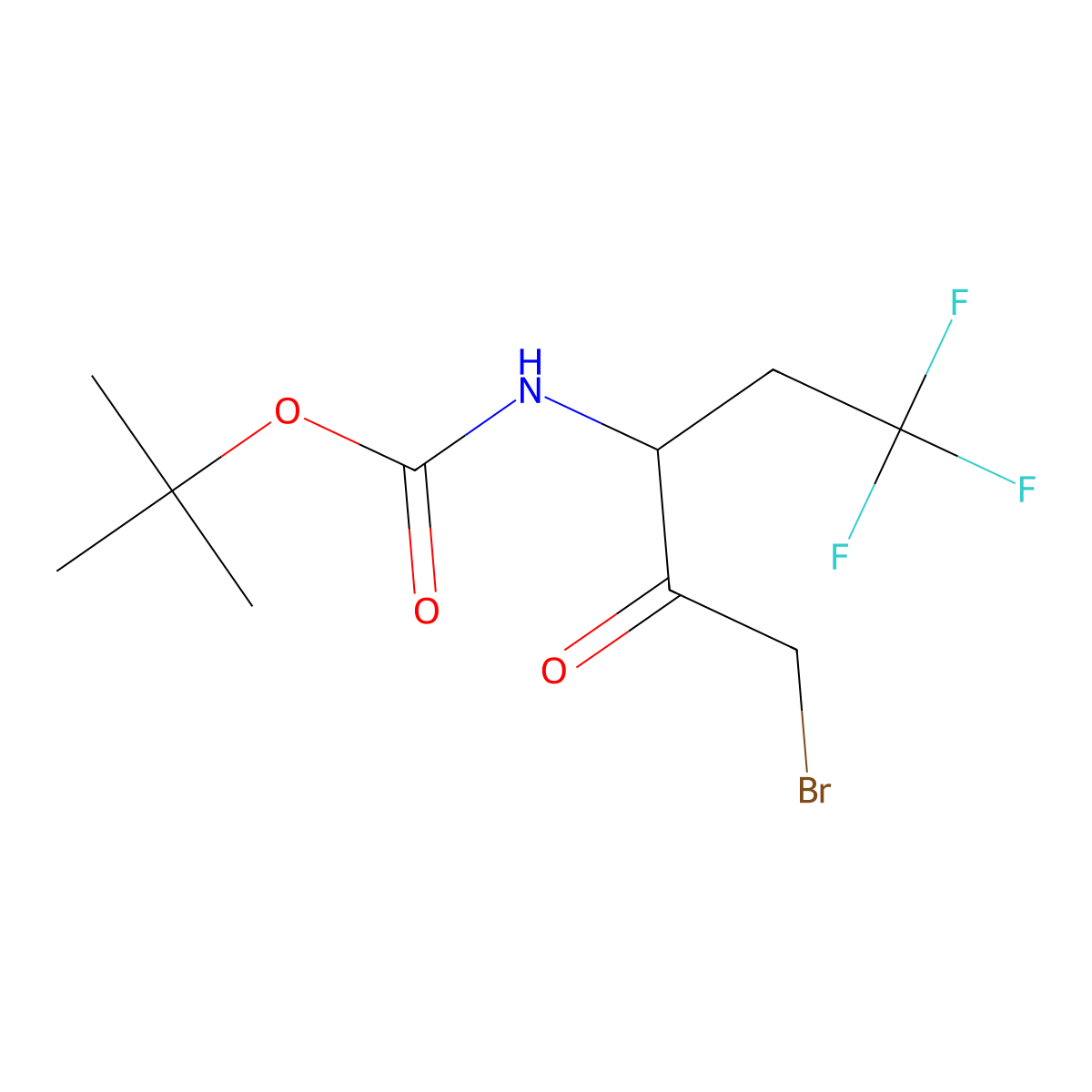 tert-butyl N-(5-bromo-1,1,1-trifluoro-4-oxopentan-3-yl)carbamate molecular structure, CAS 1852289-10-1
