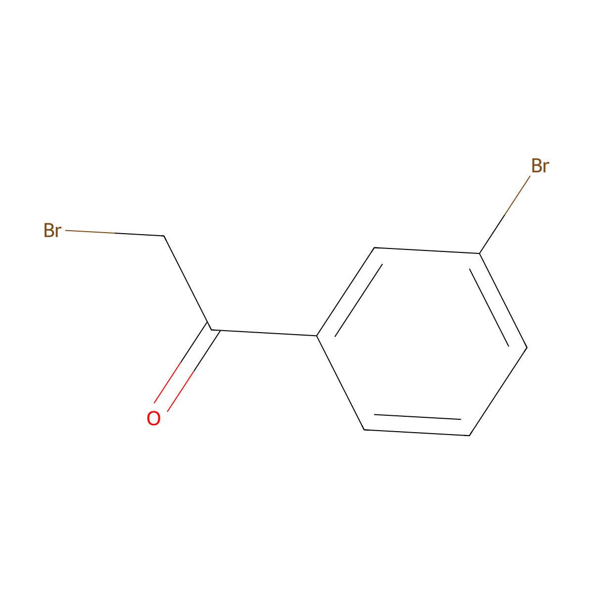 2-Bromo-1-(3-bromophenyl)ethan-1-one molecular structure, CAS 18523-22-3