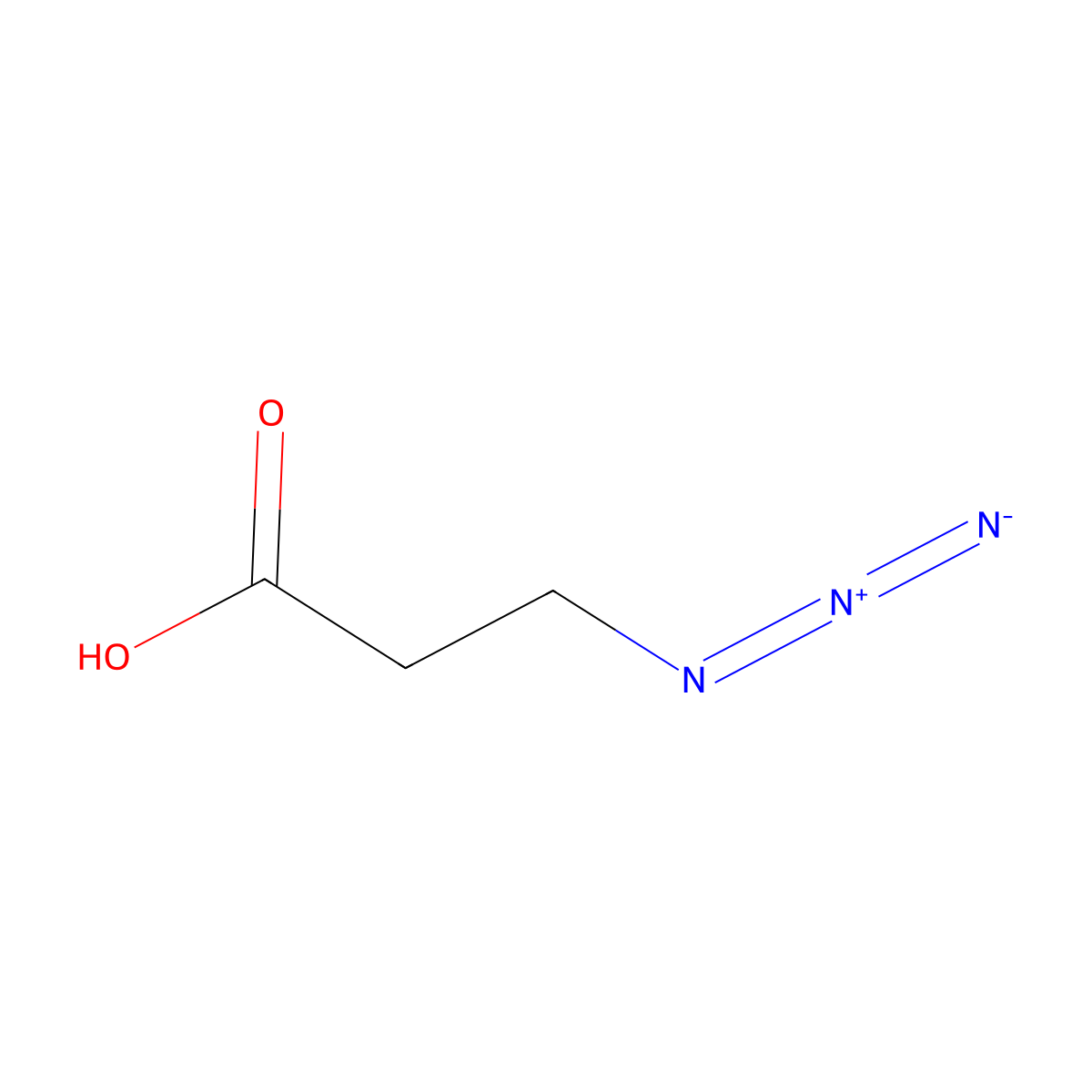 Azidopropionic acid molecular structure, CAS 18523-47-2