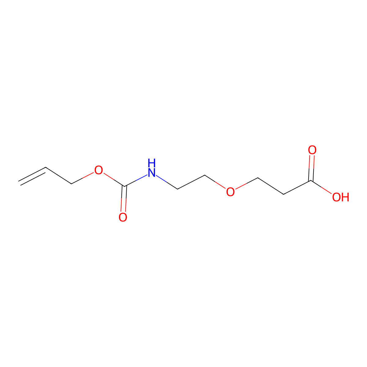 3-(2-{[(Prop-2-en-1-yloxy)carbonyl]amino}ethoxy)propanoic acid molecular structure, CAS 1852324-44-7