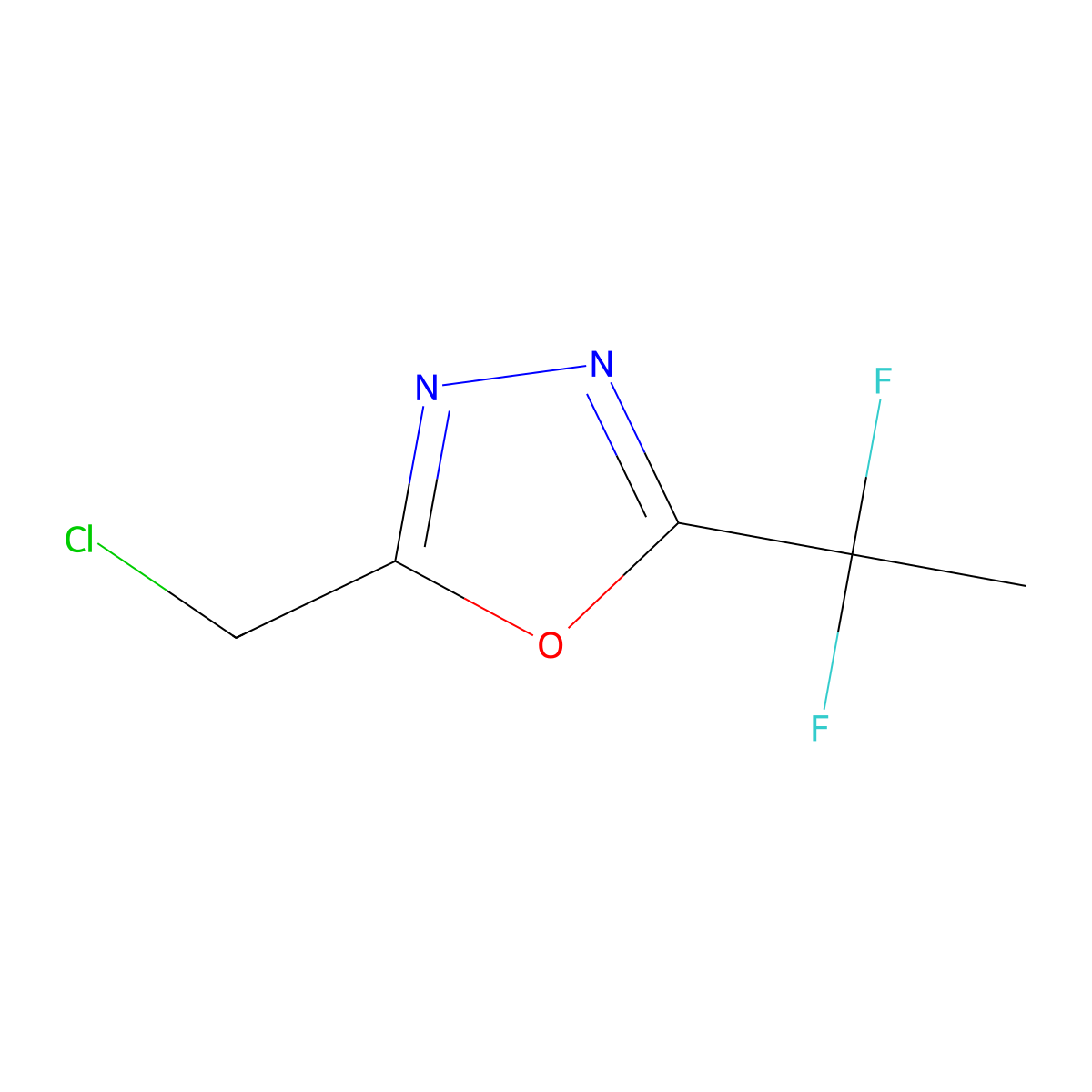 2-(Chloromethyl)-5-(1,1-difluoroethyl)-1,3,4-oxadiazole molecular structure, CAS 1852337-48-4