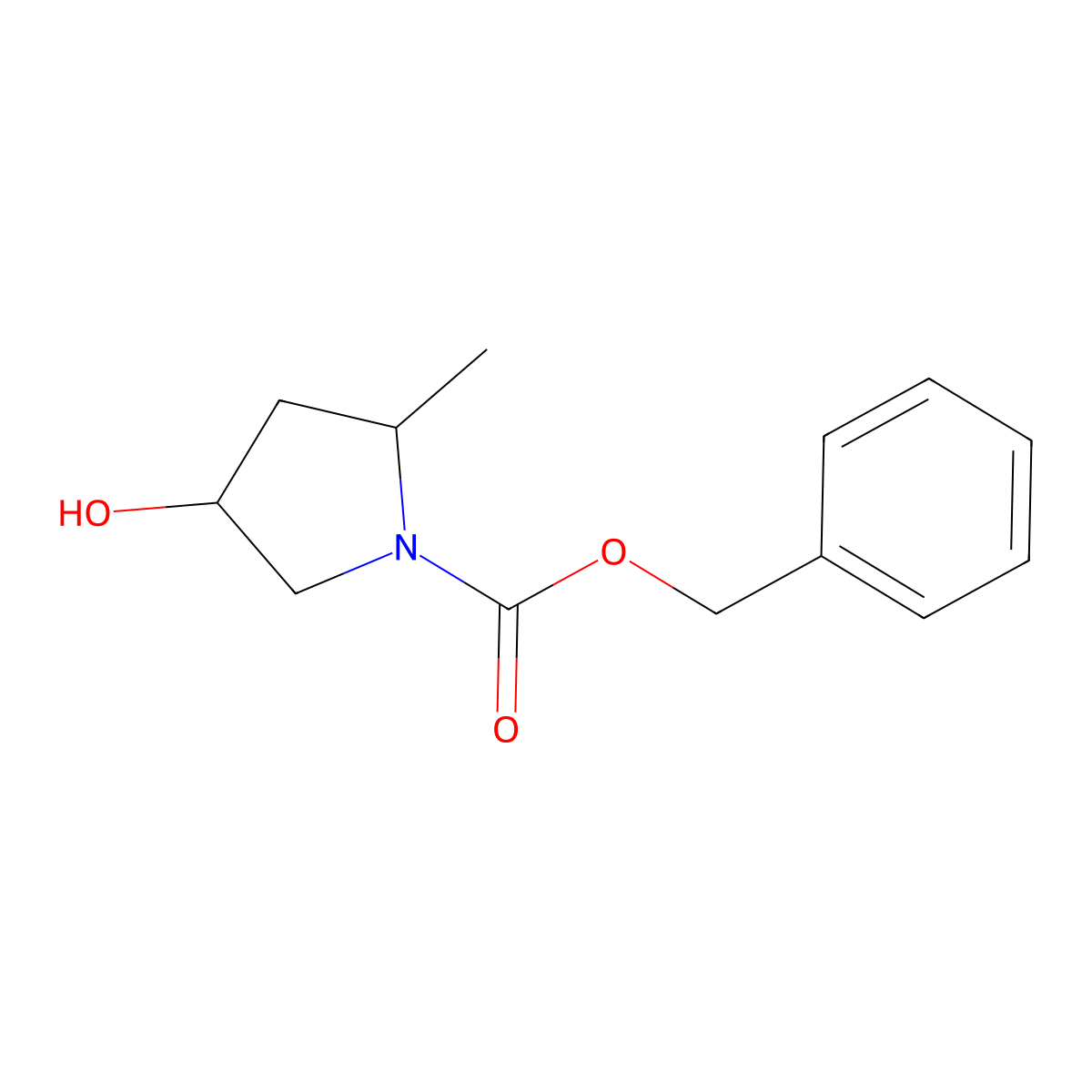 Benzyl 4-hydroxy-2-methylpyrrolidine-1-carboxylate molecular structure, CAS 1852368-67-2