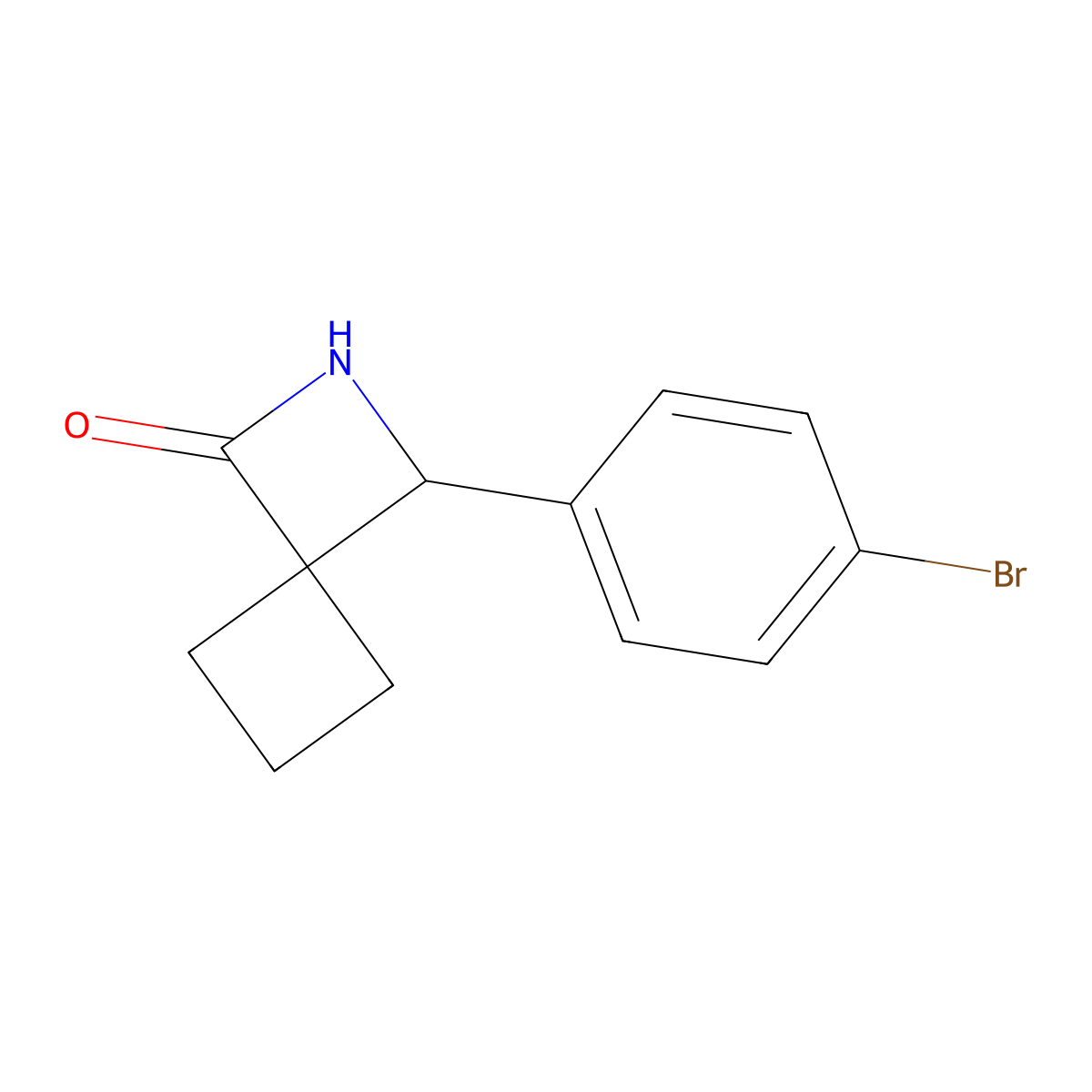 3-(4-Bromophenyl)-2-azaspiro[3.3]heptan-1-one molecular structure, CAS 1852370-95-6