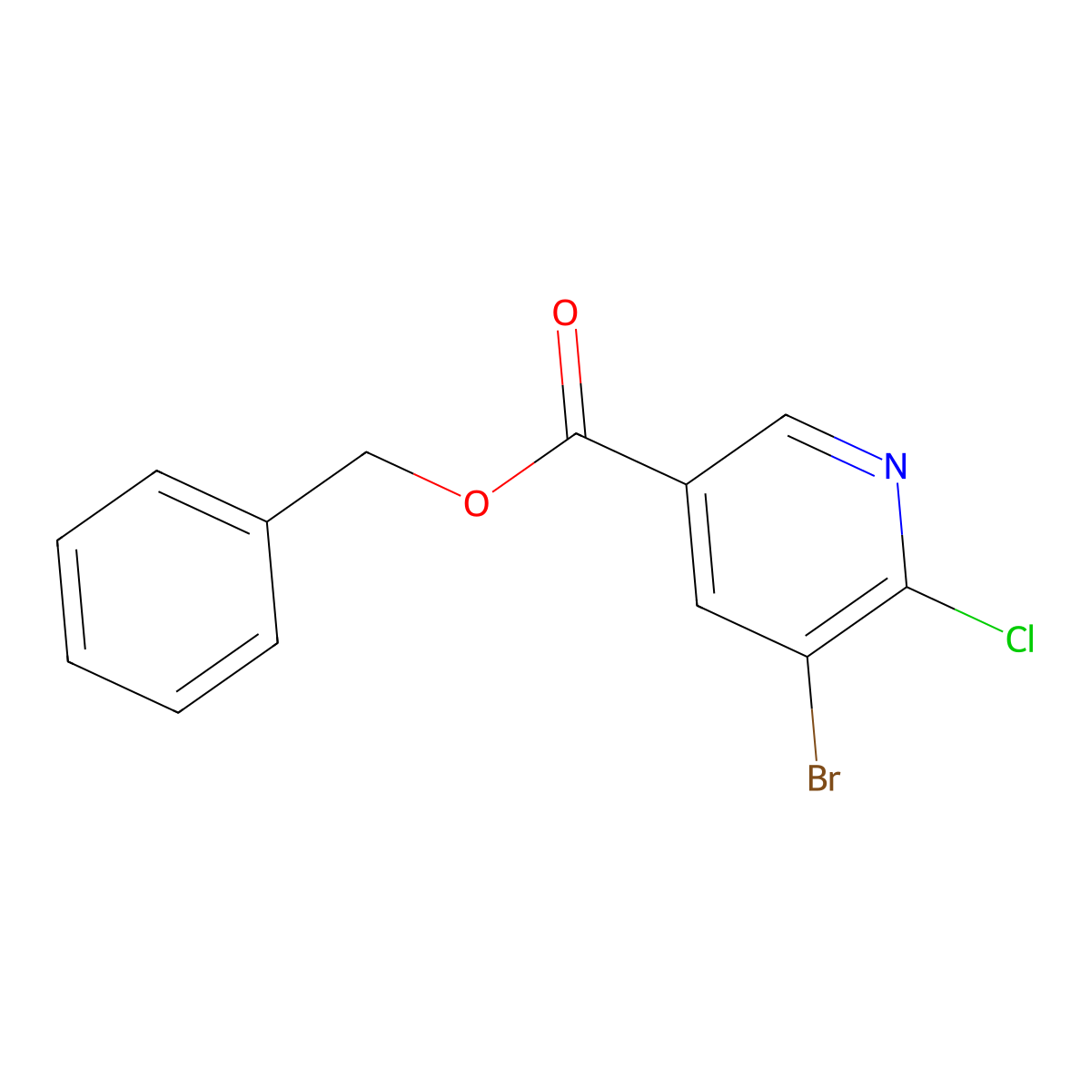 Benzyl 5-bromo-6-chloronicotinate molecular structure, CAS 1852408-95-7