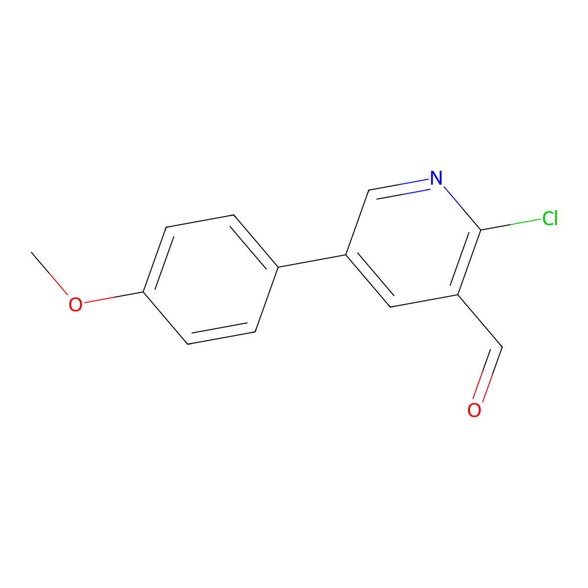2-Chloro-5-(4-methoxyphenyl)pyridine-3-carbaldehyde molecular structure, CAS 185244-97-7
