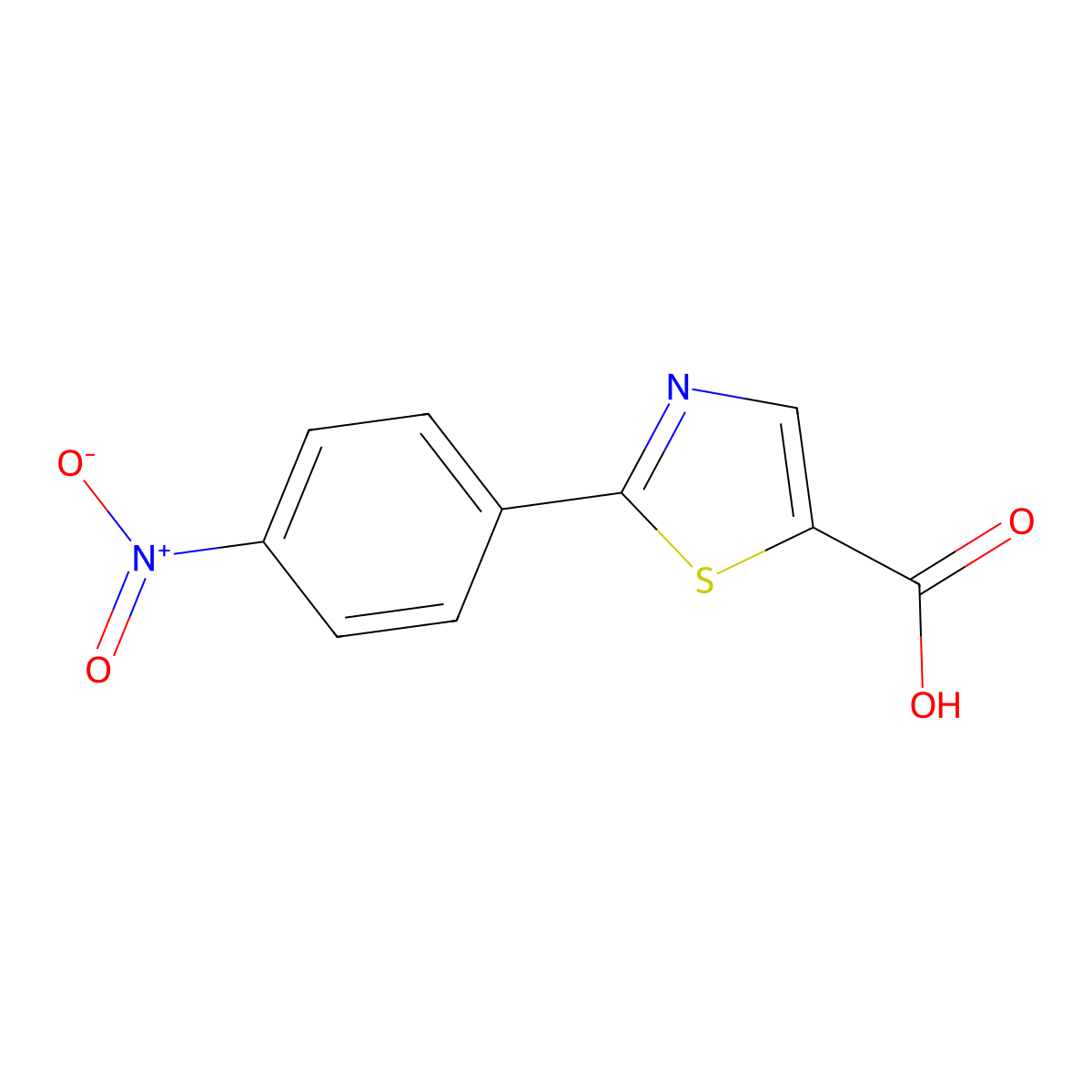 2-(4-Nitrophenyl)-1,3-thiazole-5-carboxylic acid molecular structure, CAS 185245-04-9
