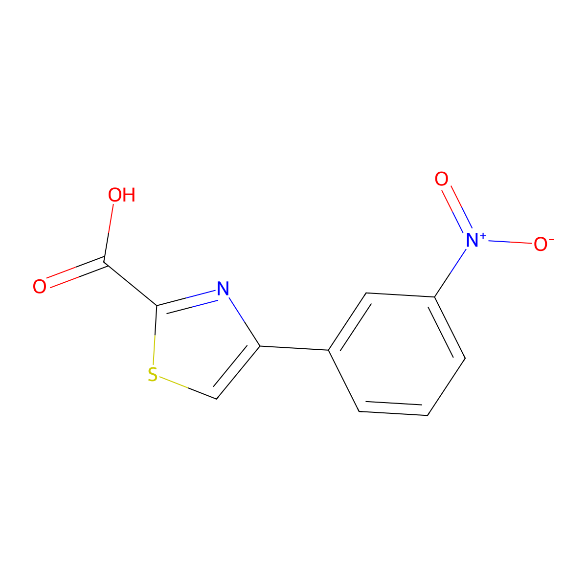 4-(3-Nitrophenyl)thiazole-2-carboxylic acid molecular structure, CAS 185245-05-0