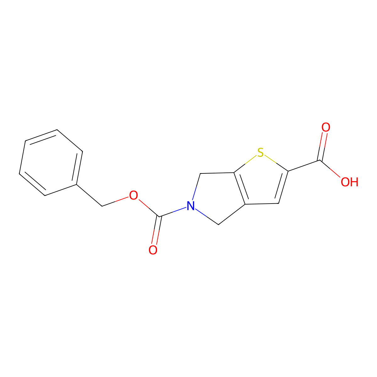5-[(benzyloxy)carbonyl]-4H,5H,6H-thieno[2,3-c]pyrrole-2-carboxylic acid molecular structure, CAS 185245-59-4