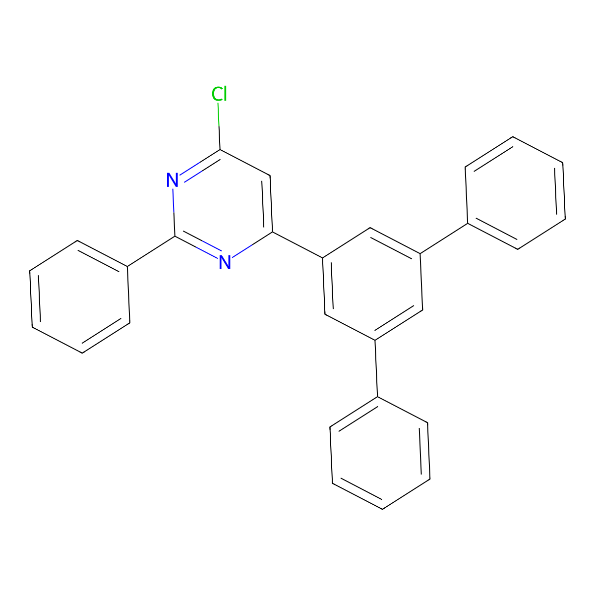 4-([1,1':3',1''-Terphenyl]-5'-yl)-6-chloro-2-phenylpyrimidine molecular structure, CAS 1852465-84-9