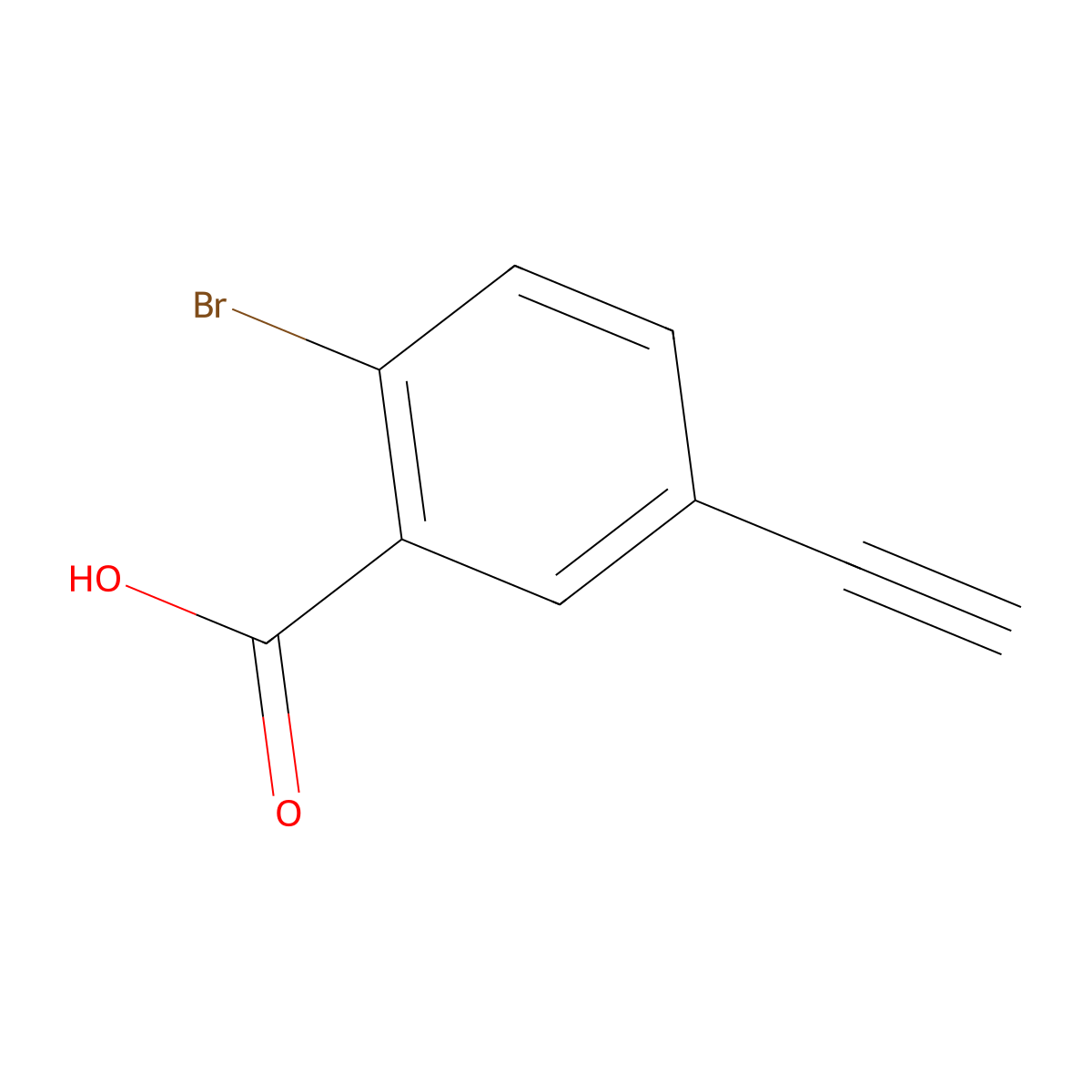 2-Bromo-5-ethynylbenzoic acid molecular structure, CAS 1852474-03-3