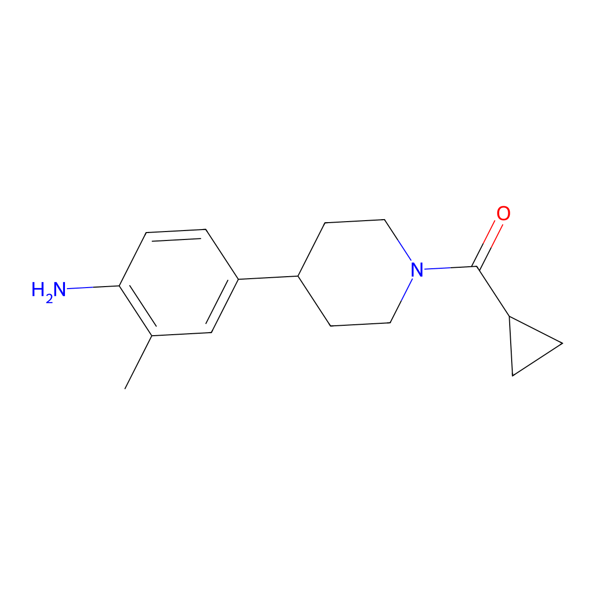(4-(4-Amino-3-methylphenyl)piperidin-1-yl)(cyclopropyl)methanone molecular structure, CAS 1852497-07-4