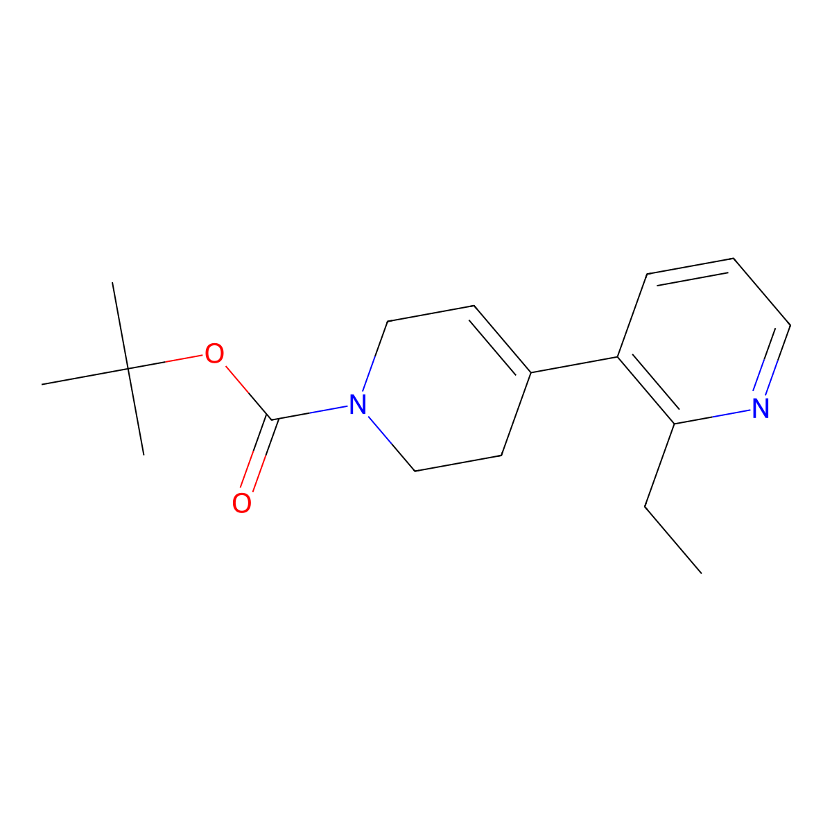 Tert-butyl 4-(2-ethylpyridin-3-yl)-5,6-dihydropyridine-1(2h)-carboxylate molecular structure, CAS 1852497-39-2