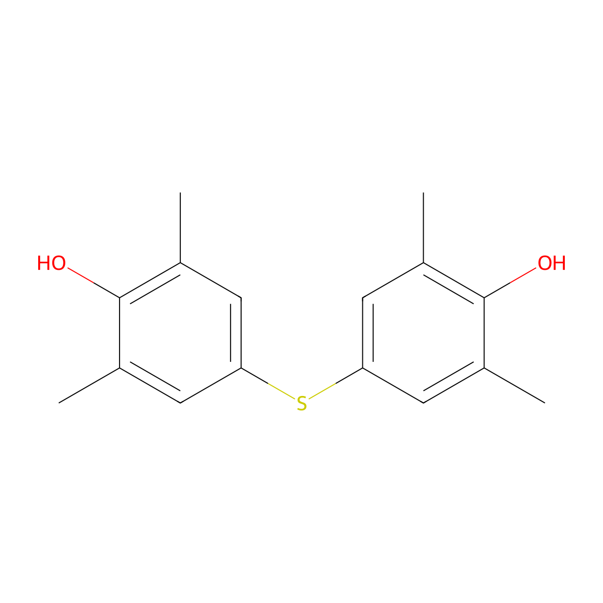 4,4'-Thiobis(2,6-xylenol) molecular structure, CAS 18525-99-0