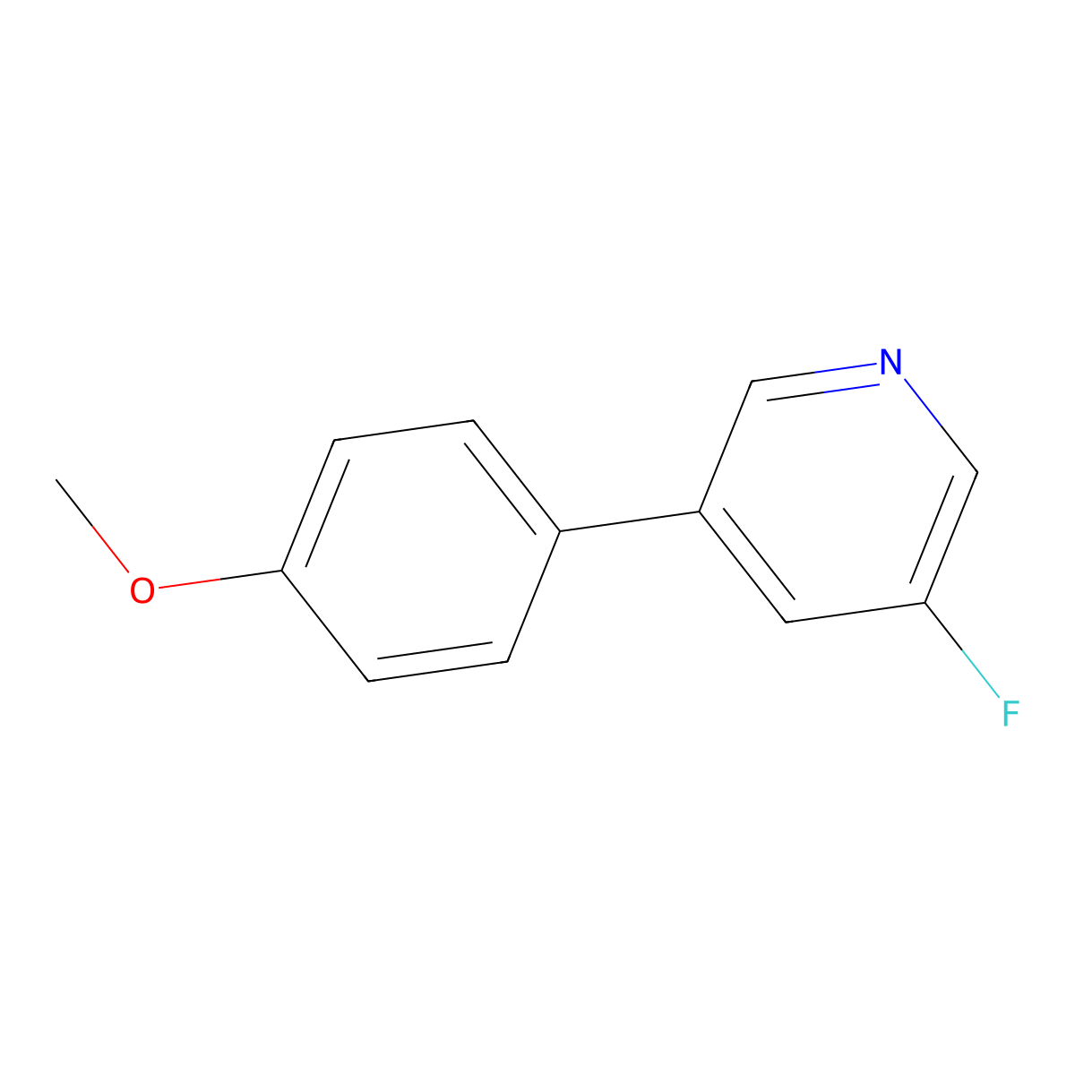 3-Fluoro-5-(4-methoxyphenyl)pyridine molecular structure, CAS 1852511-44-4