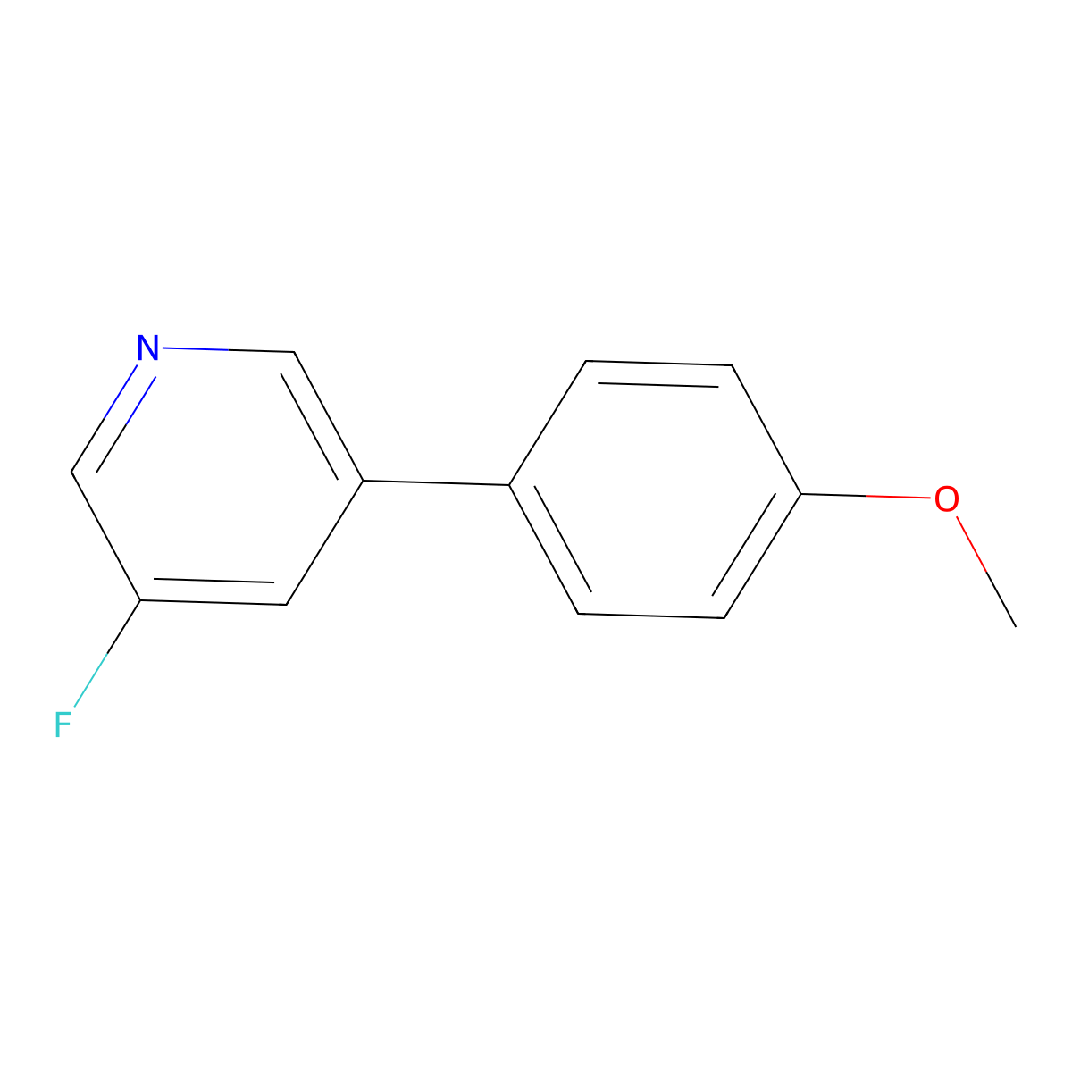 3-Fluoro-5-(4-methoxyphenyl)pyridine molecular structure, CAS 1852511-44-4