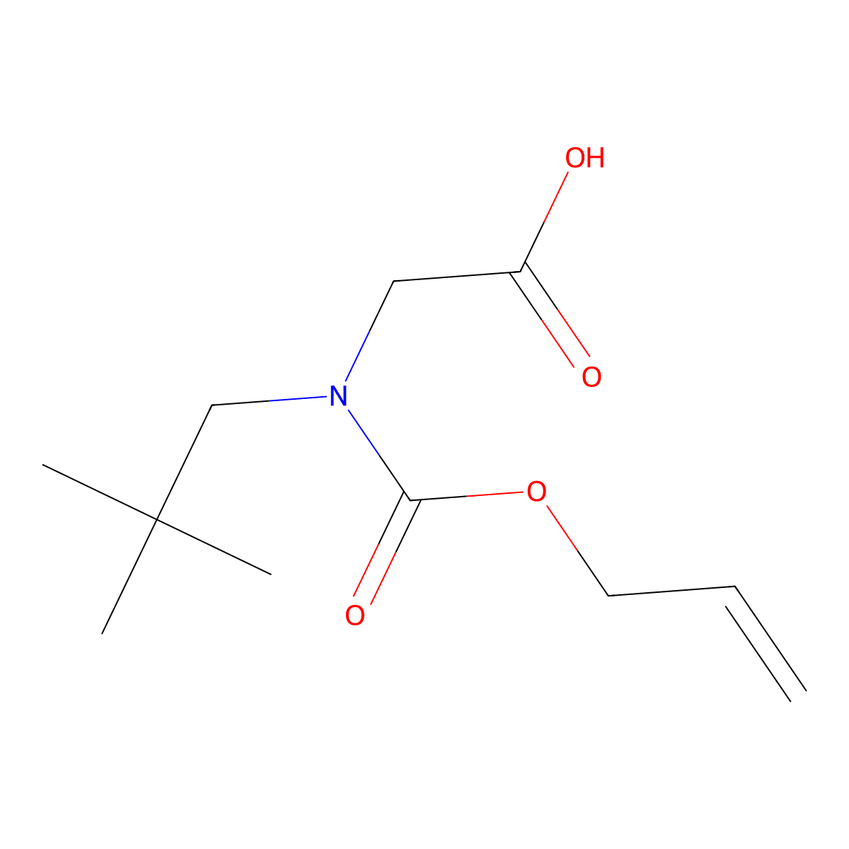 2-[(2,2-Dimethylpropyl)[(prop-2-en-1-yloxy)carbonyl]amino]acetic acid molecular structure, CAS 1852516-52-9