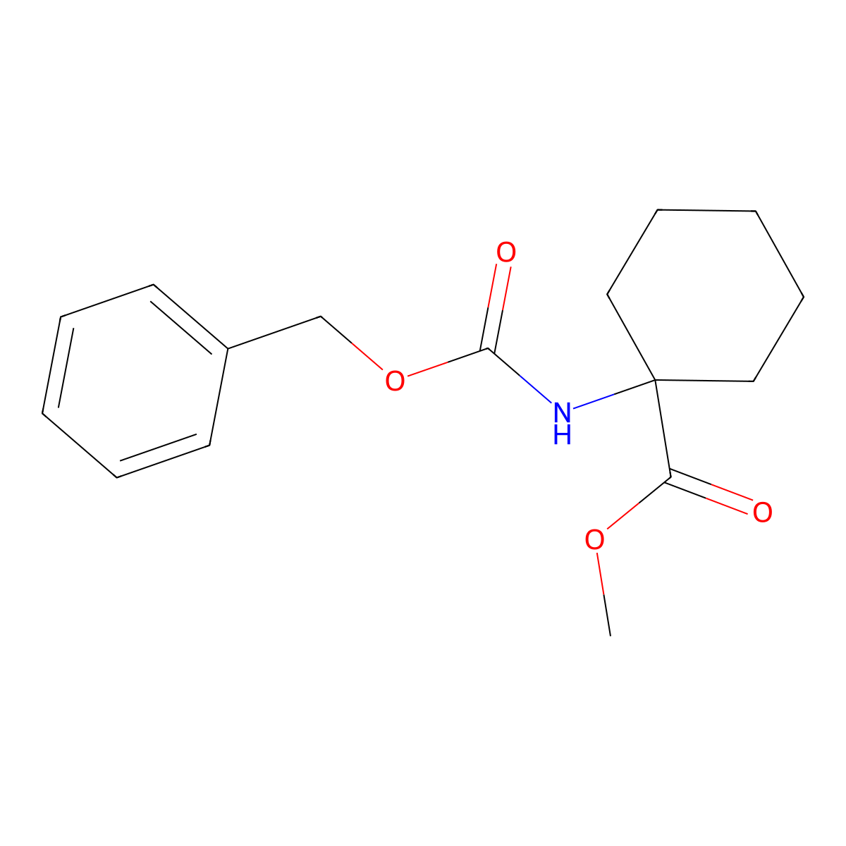 Methyl 1-{[(benzyloxy)carbonyl]aminocyclohexane-1-carboxylate molecular structure, CAS 1852533-56-2