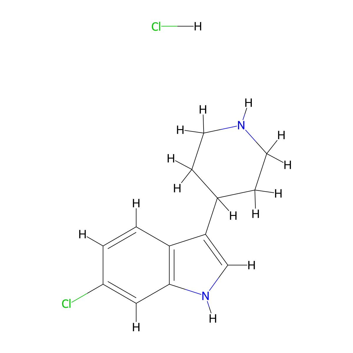 6-Chloro-3-piperidin-4-yl-1H-indole hydrochloride molecular structure, CAS 185255-74-7