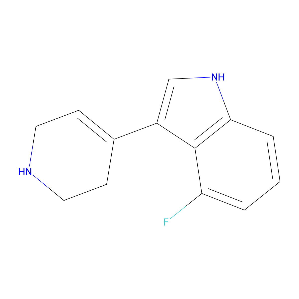 4-Fluoro-3-(1,2,3,6-tetrahydropyridin-4-yl)-1H-indole molecular structure, CAS 185255-80-5